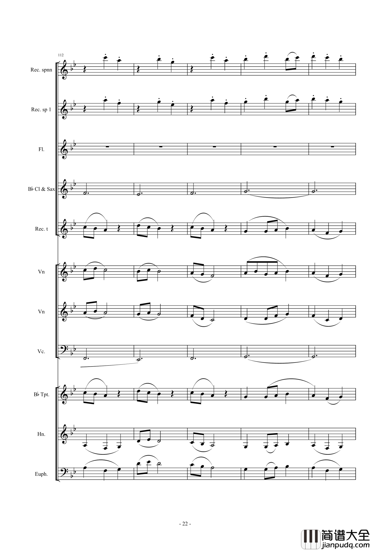 魔法少女小圓钢琴谱_營業的主題_小樂團合奏版