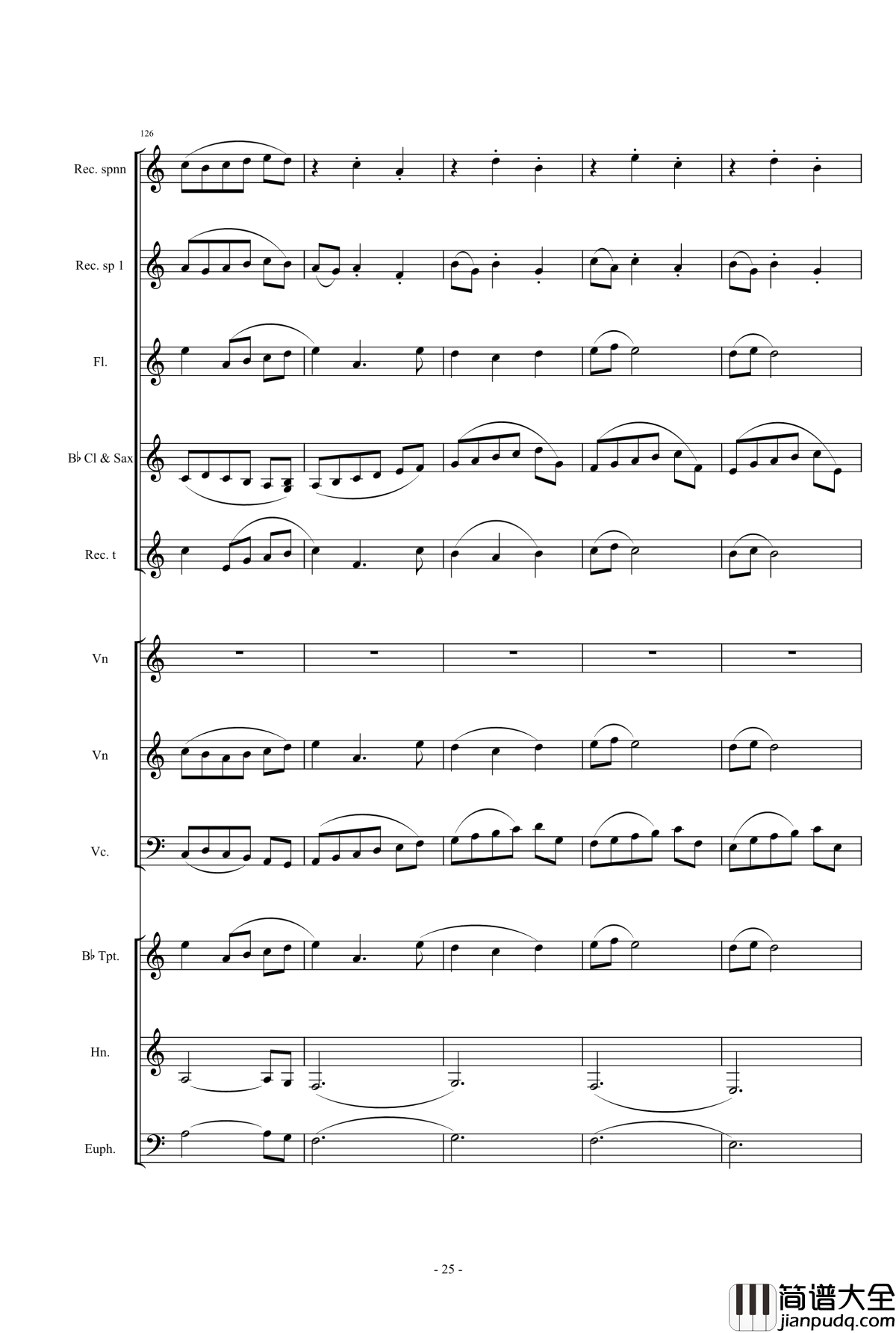 魔法少女小圓钢琴谱_營業的主題_小樂團合奏版