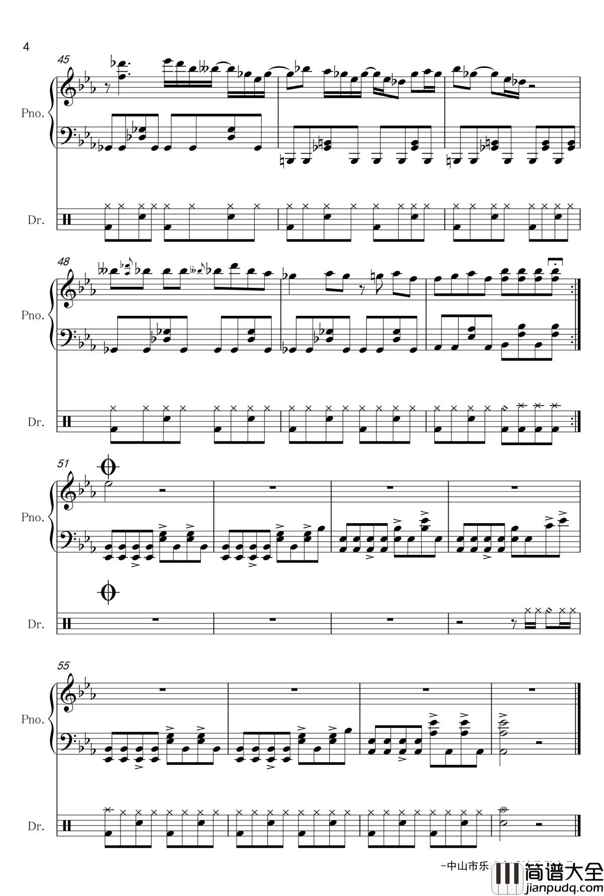 远走高飞钢琴谱_节奏_金志文