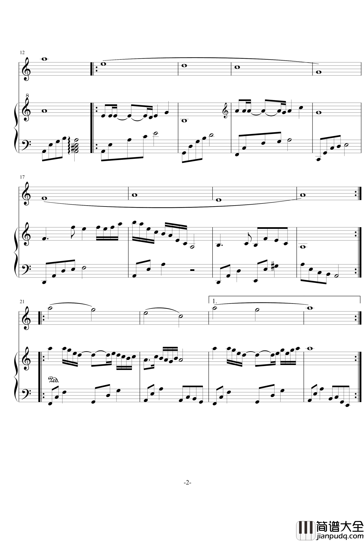 落花之语钢琴谱_Dcw