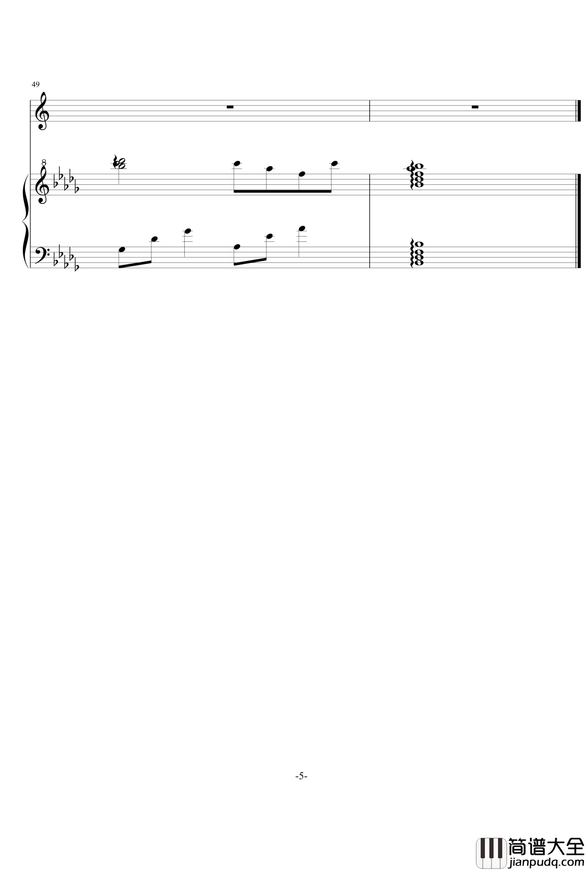 落花之语钢琴谱_Dcw