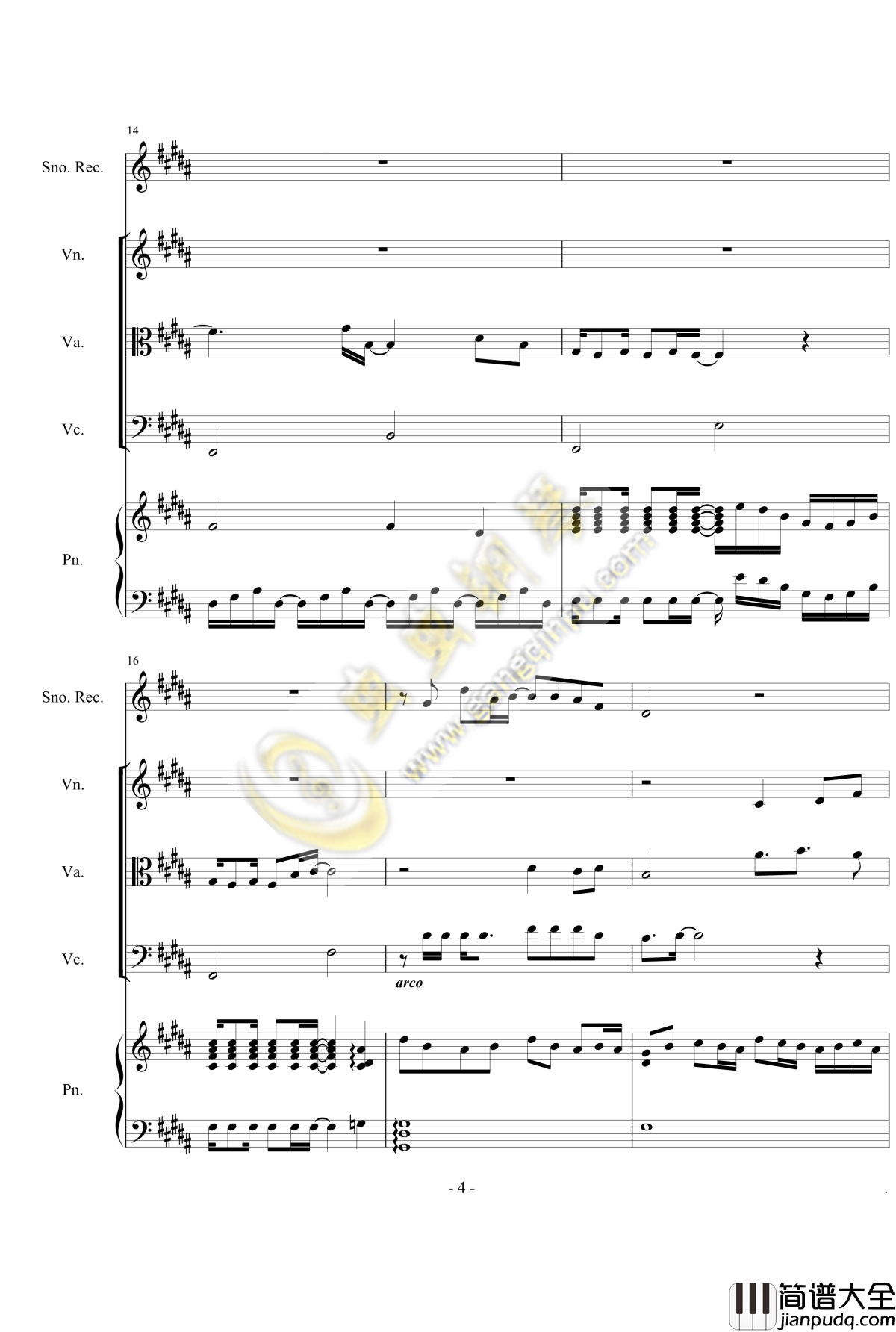 仨人钢琴谱_郭靜