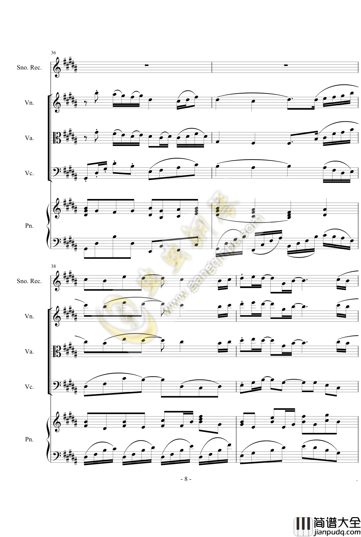 仨人钢琴谱_郭靜