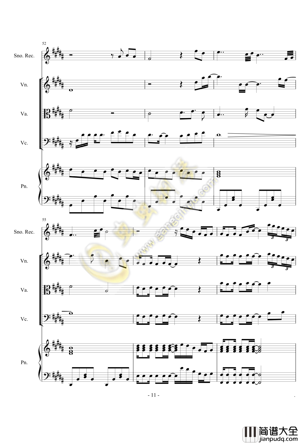 仨人钢琴谱_郭靜