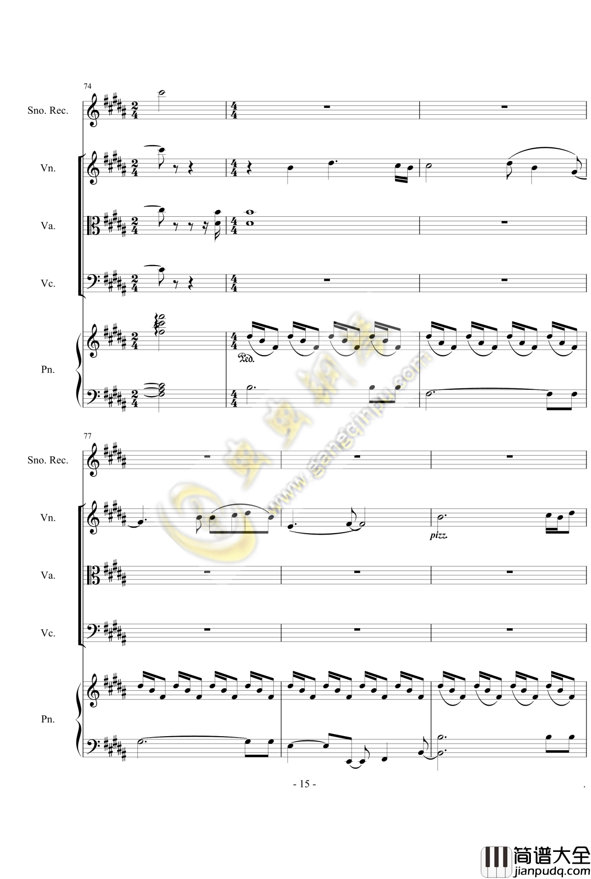 仨人钢琴谱_郭靜