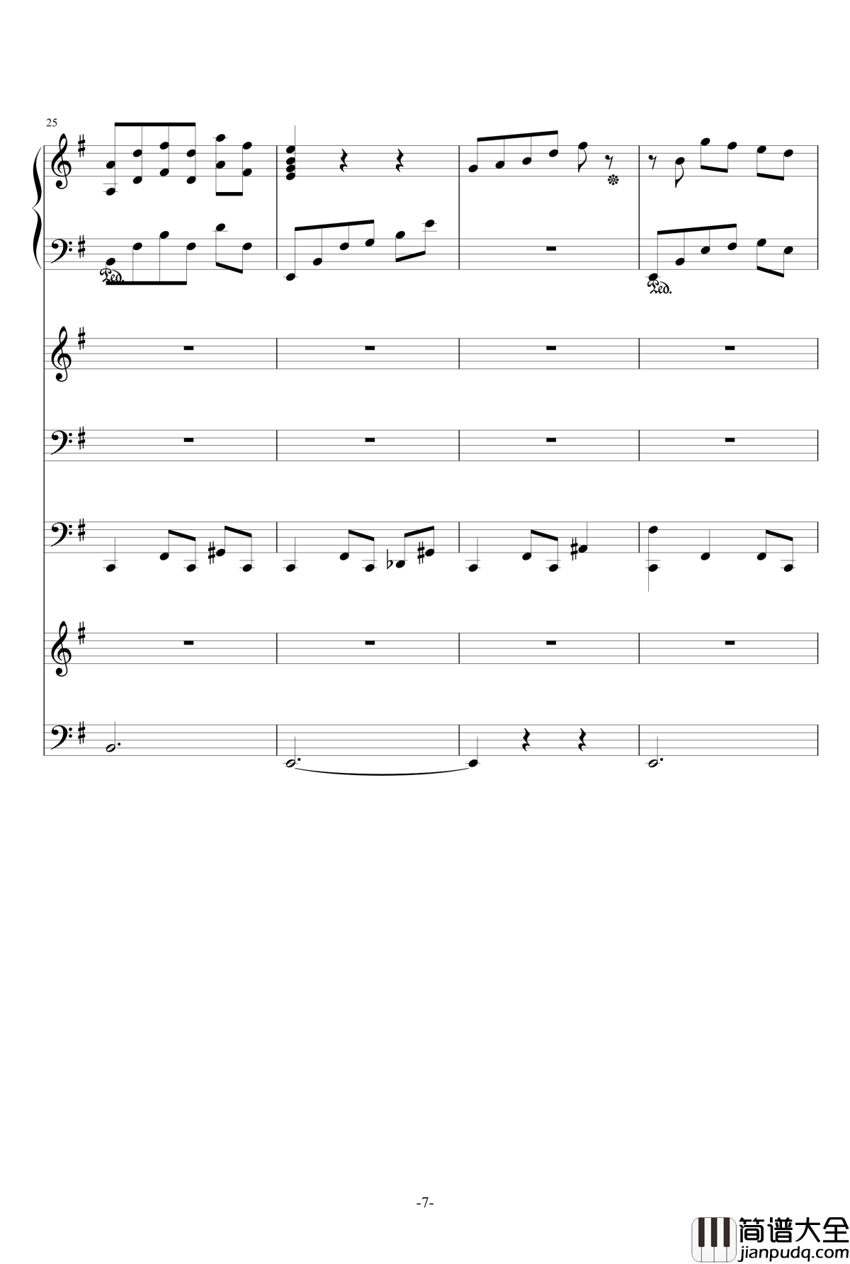 猪猪圆舞曲钢琴谱_总谱_ellocz