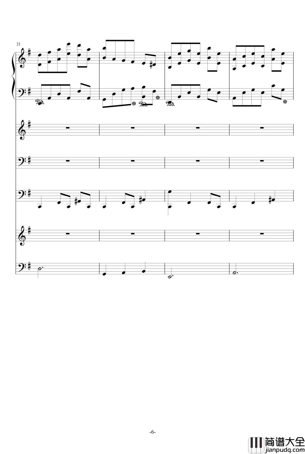 猪猪圆舞曲钢琴谱_总谱_ellocz