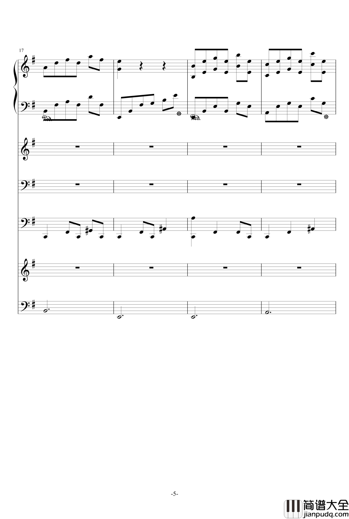 猪猪圆舞曲钢琴谱_总谱_ellocz