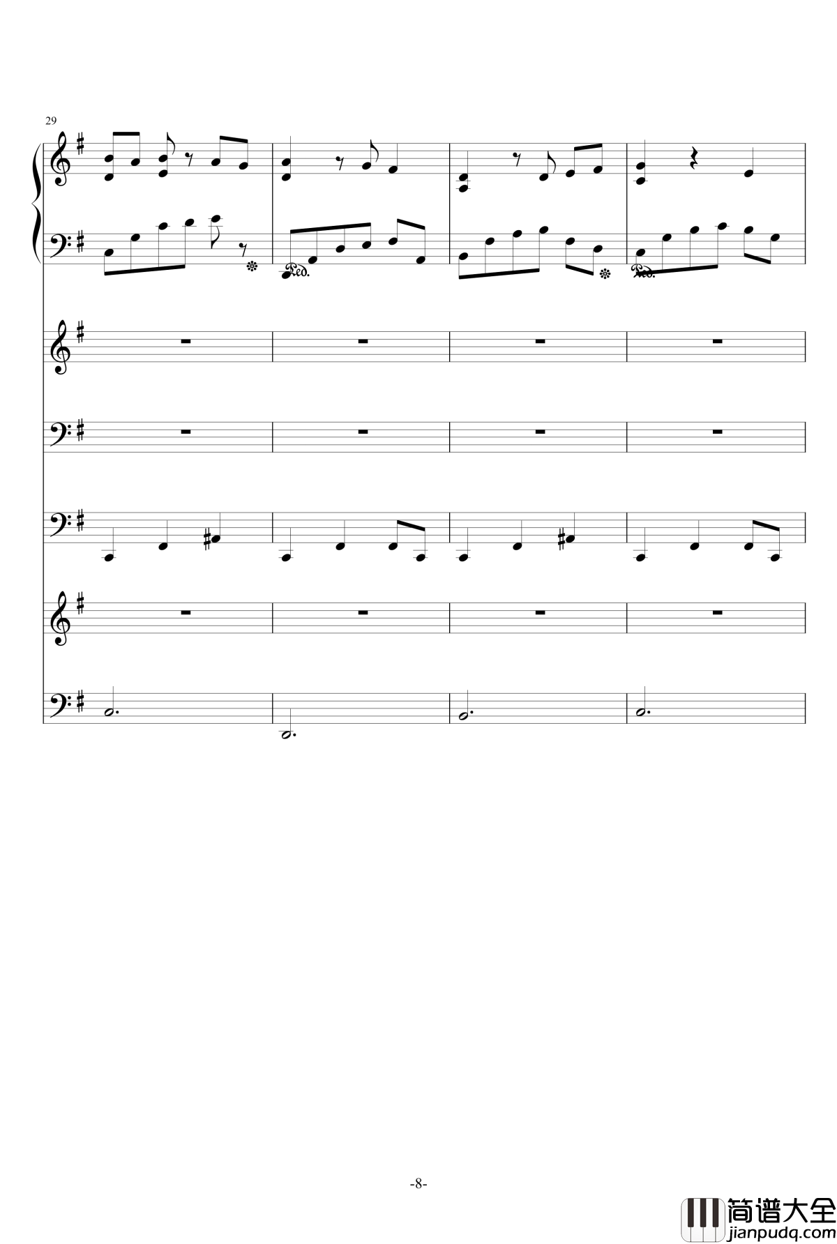 猪猪圆舞曲钢琴谱_总谱_ellocz