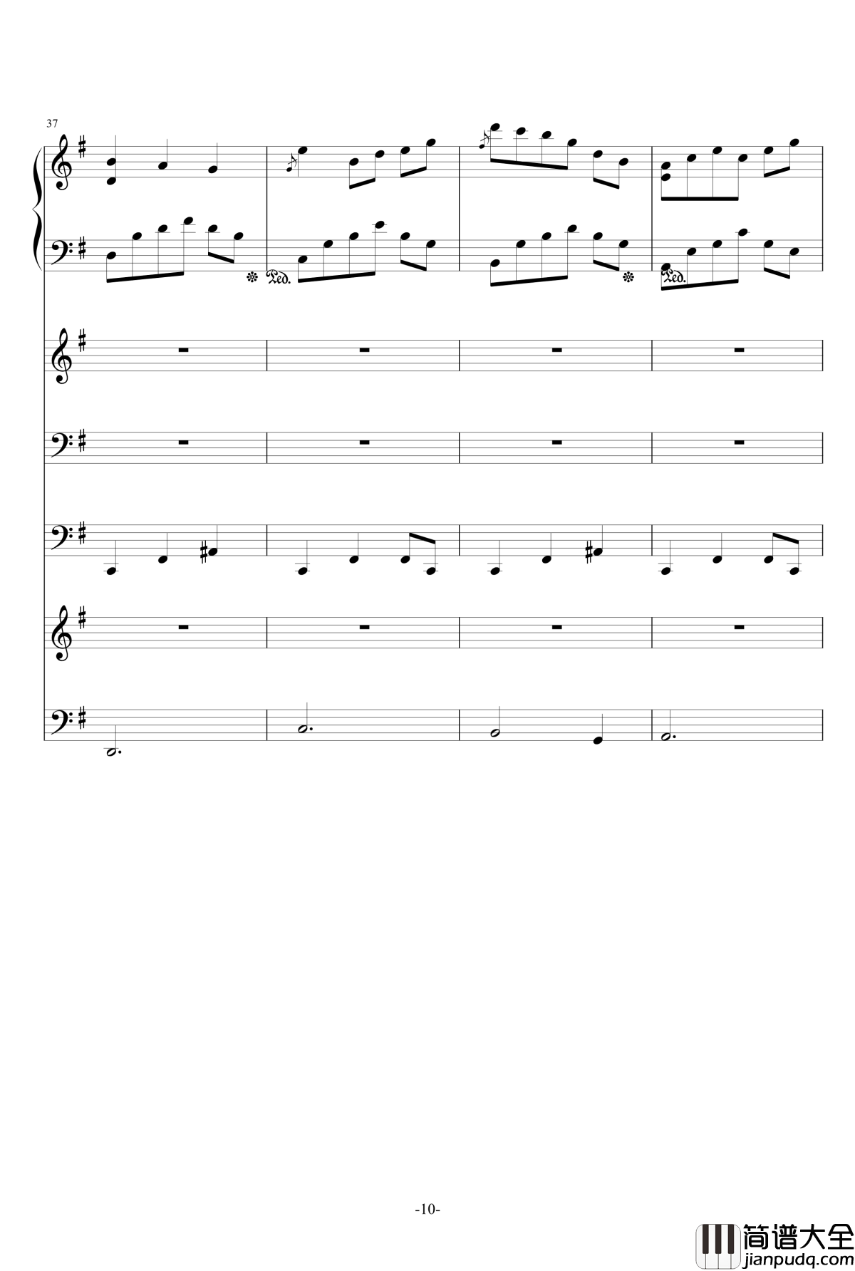 猪猪圆舞曲钢琴谱_总谱_ellocz