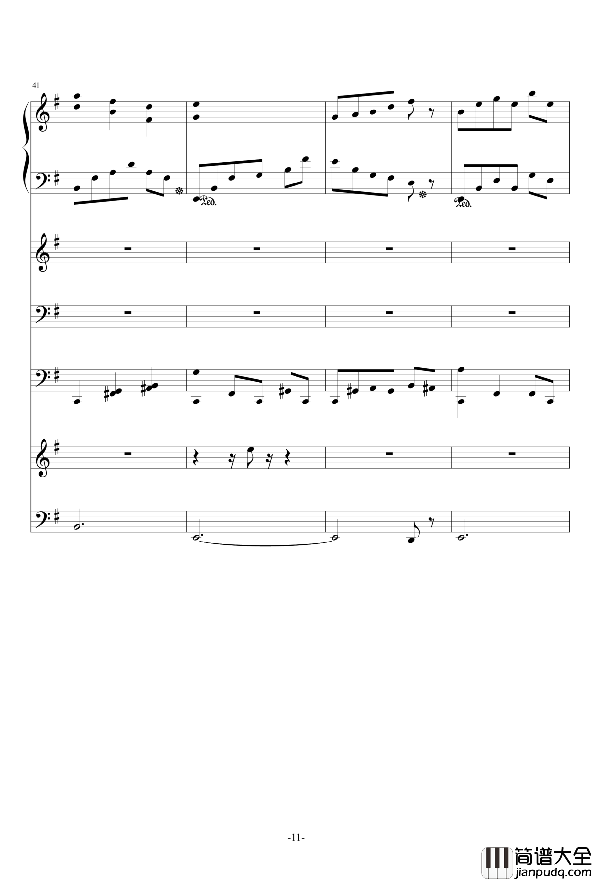 猪猪圆舞曲钢琴谱_总谱_ellocz