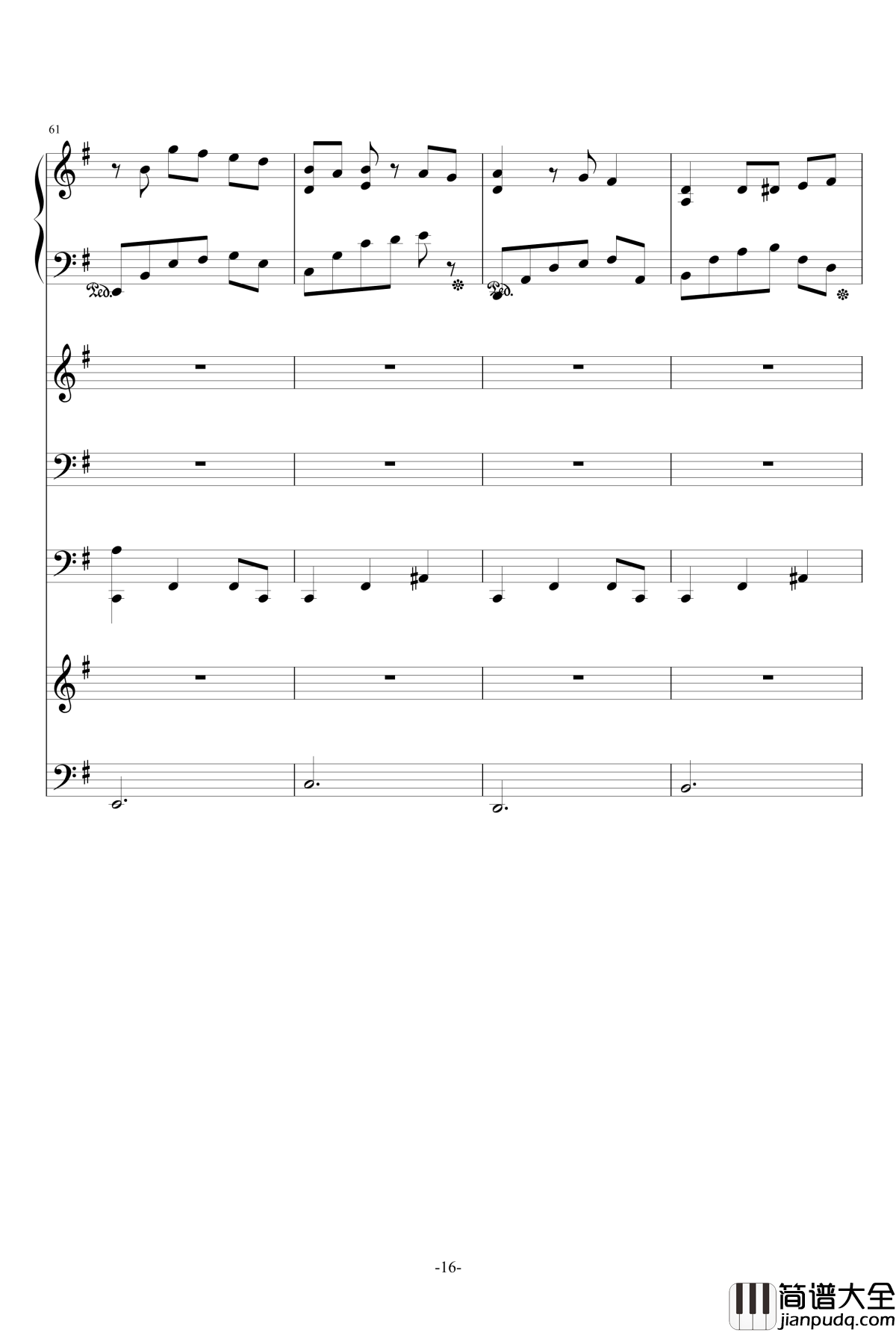 猪猪圆舞曲钢琴谱_总谱_ellocz