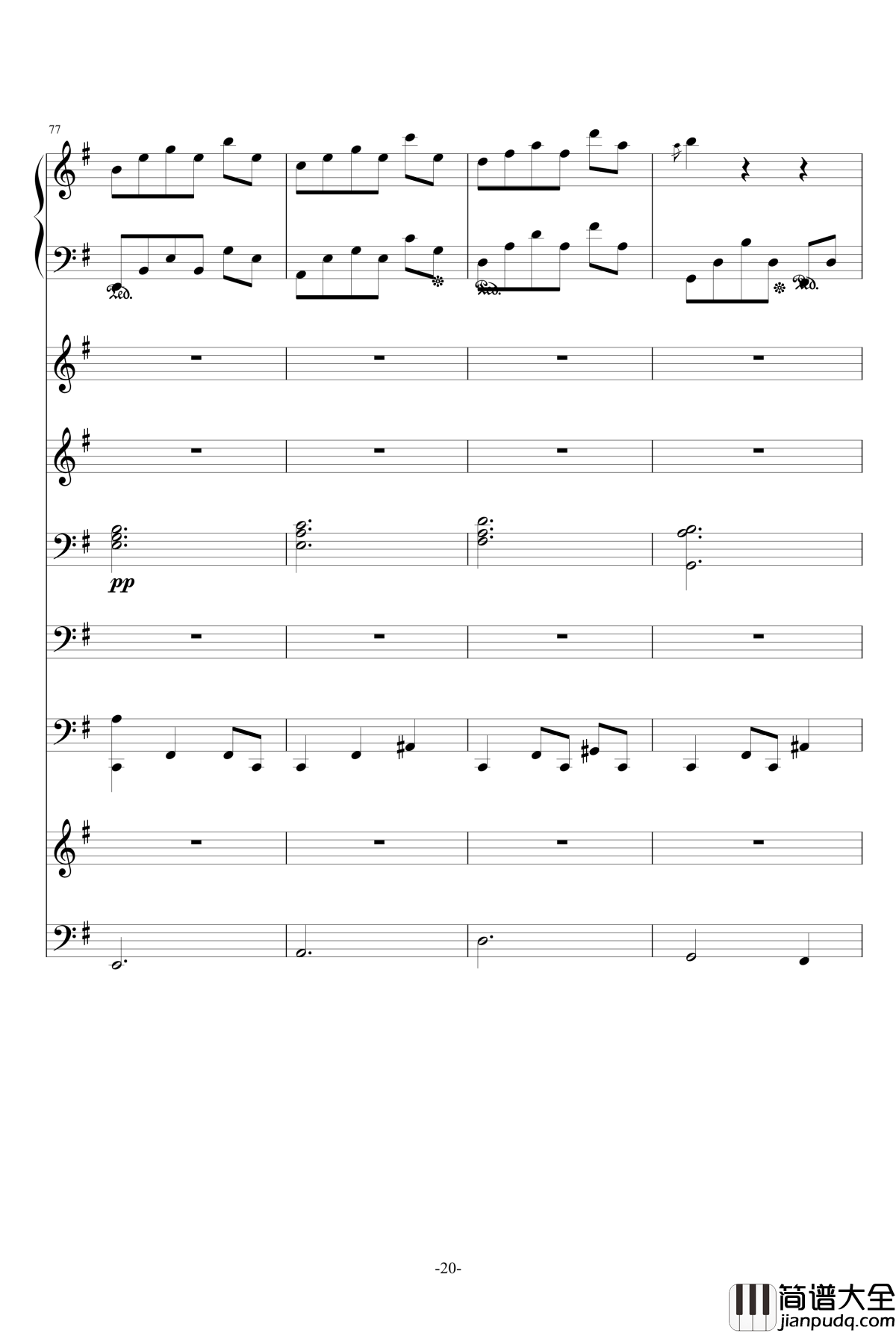 猪猪圆舞曲钢琴谱_总谱_ellocz