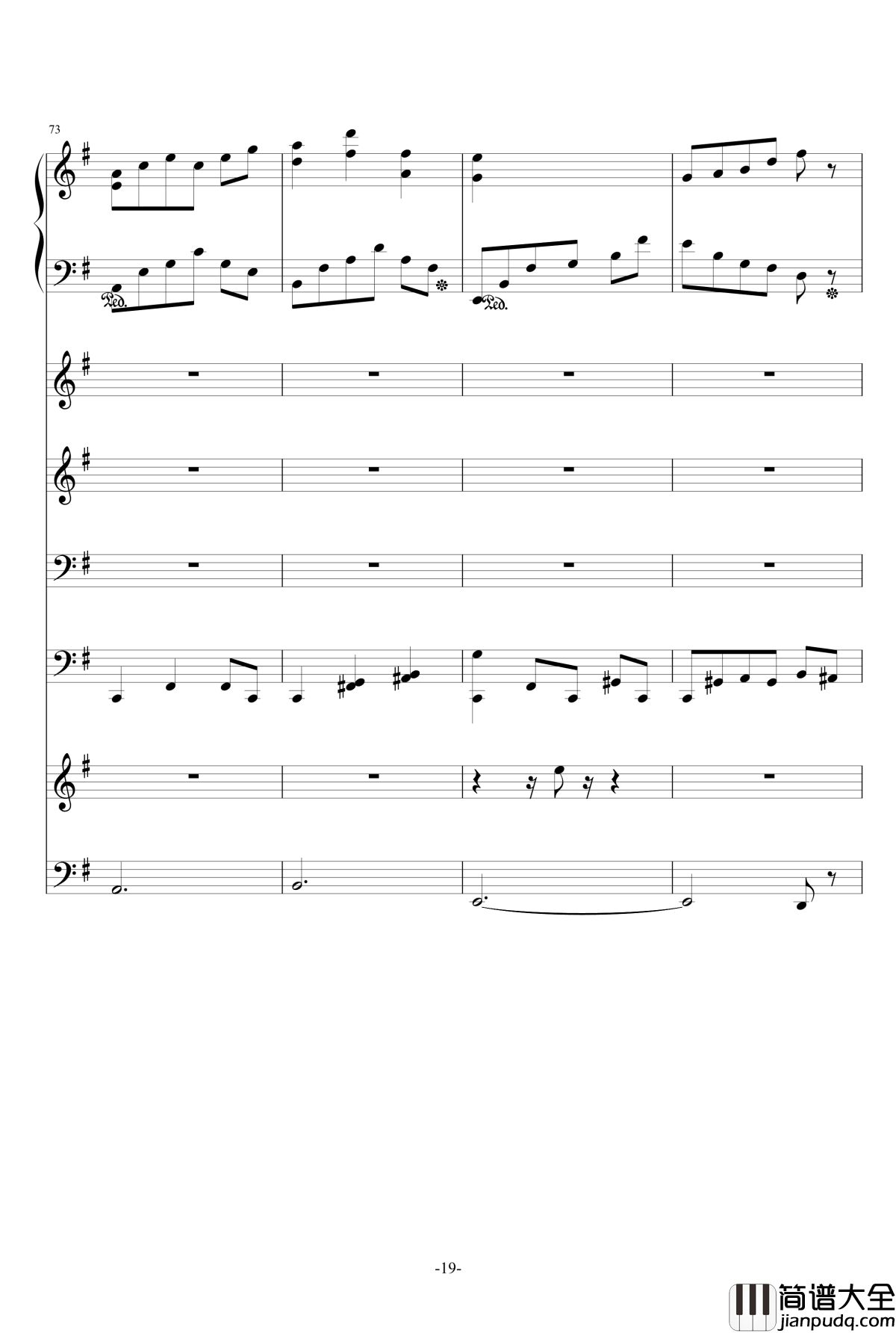 猪猪圆舞曲钢琴谱_总谱_ellocz