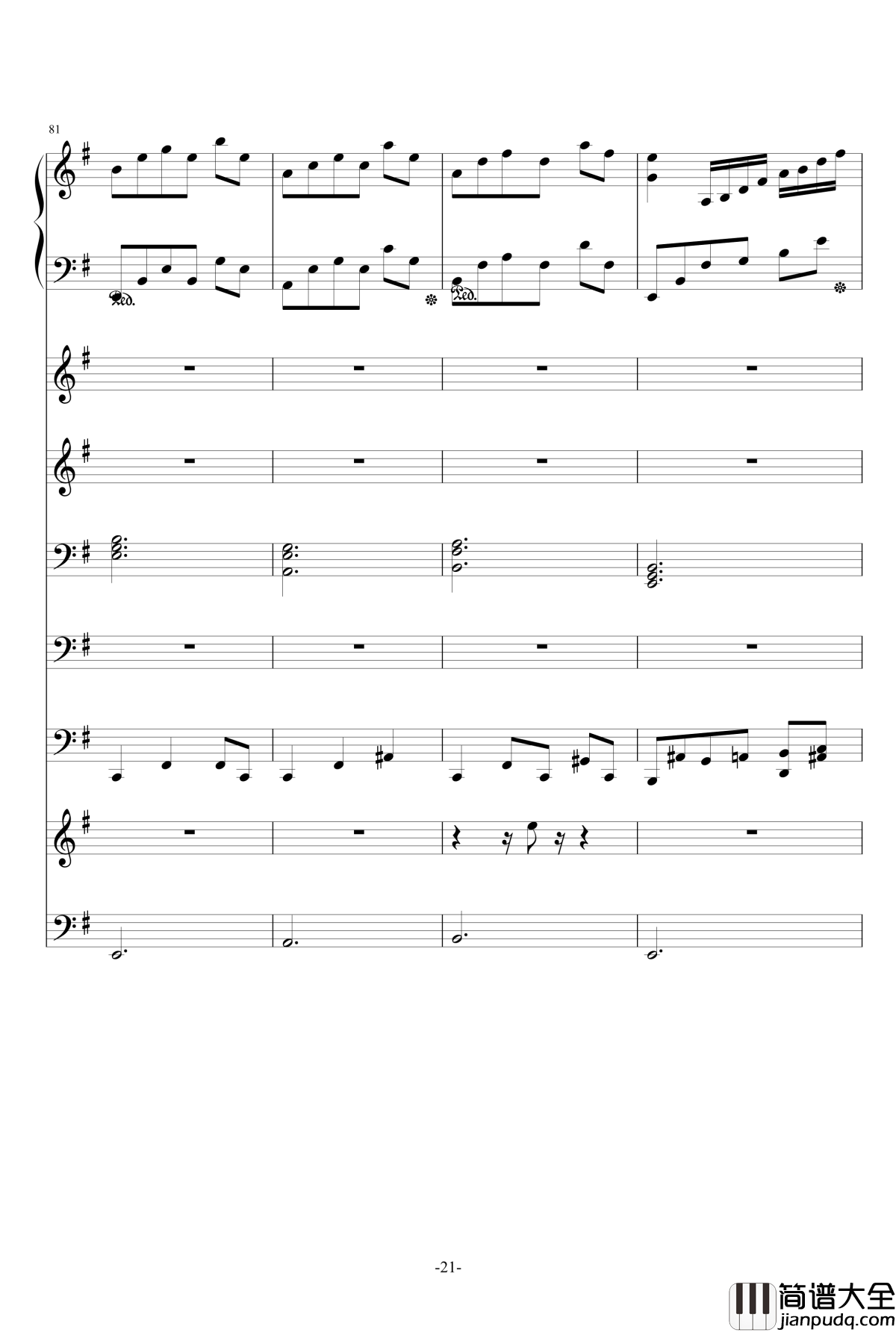 猪猪圆舞曲钢琴谱_总谱_ellocz