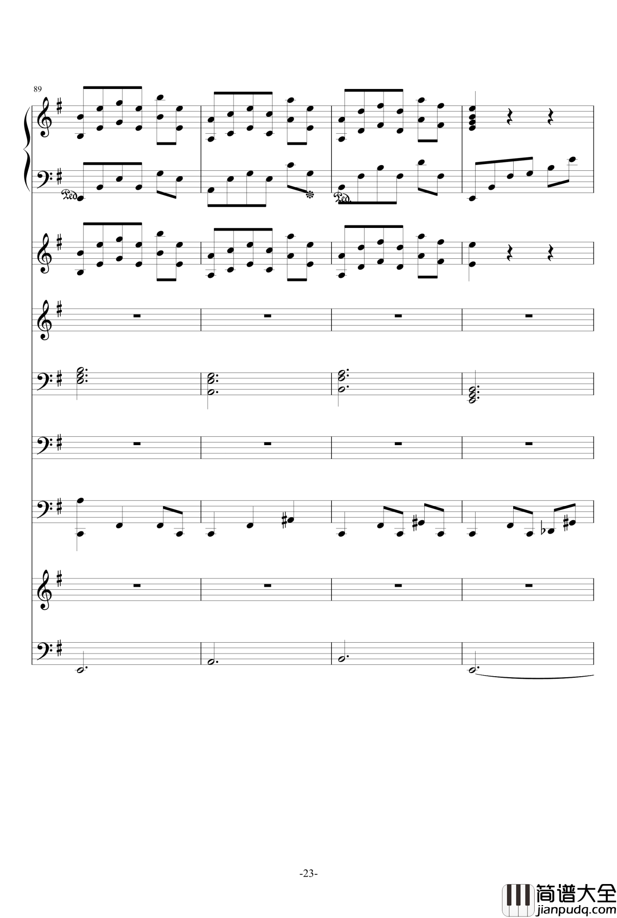 猪猪圆舞曲钢琴谱_总谱_ellocz