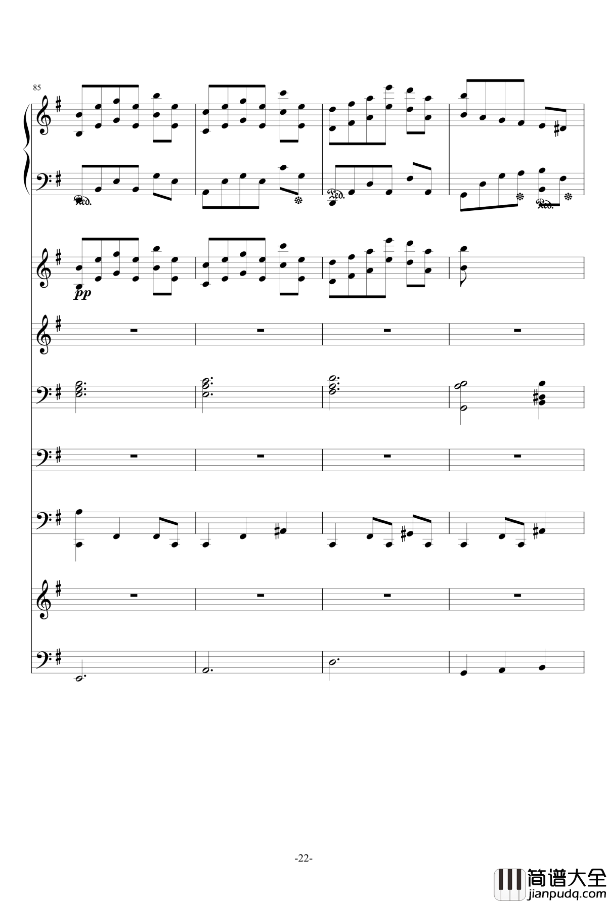 猪猪圆舞曲钢琴谱_总谱_ellocz