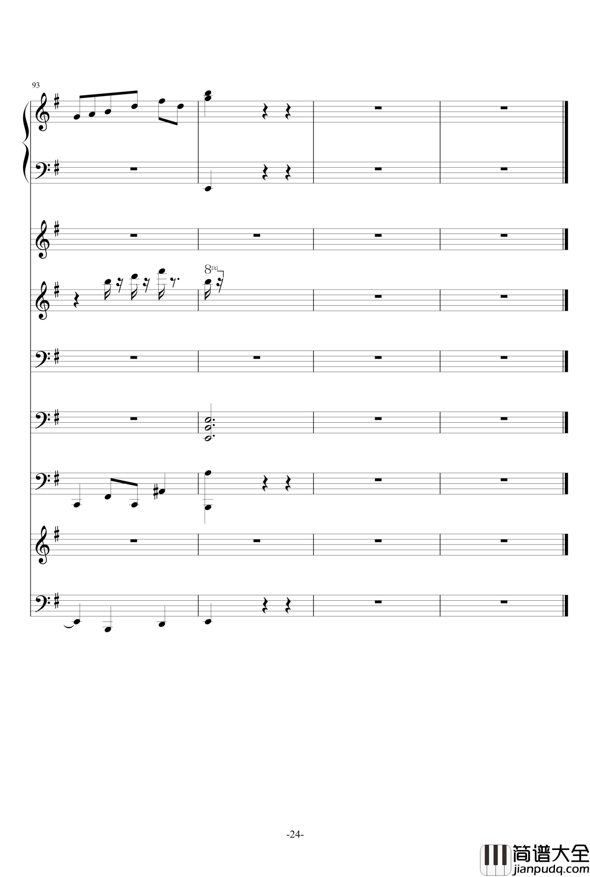 猪猪圆舞曲钢琴谱_总谱_ellocz