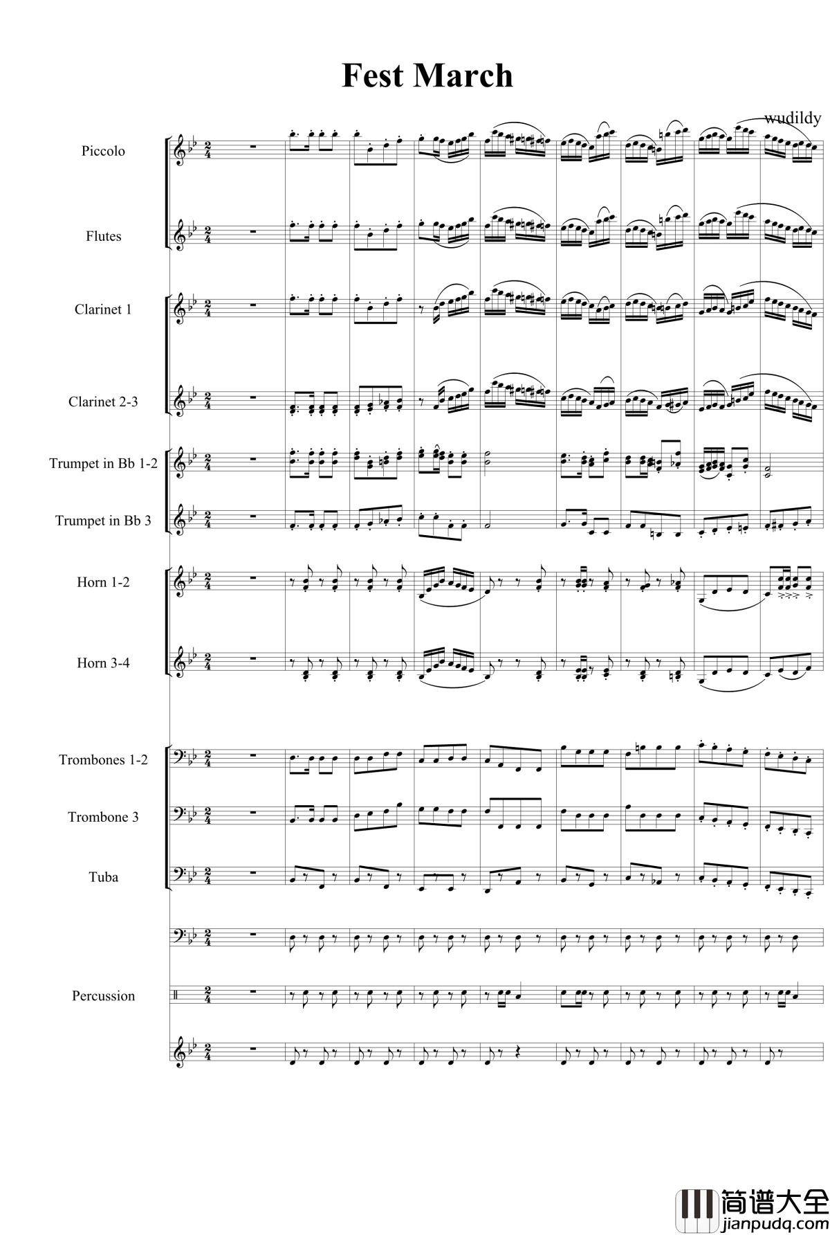 Fest_March钢琴谱_wudildy