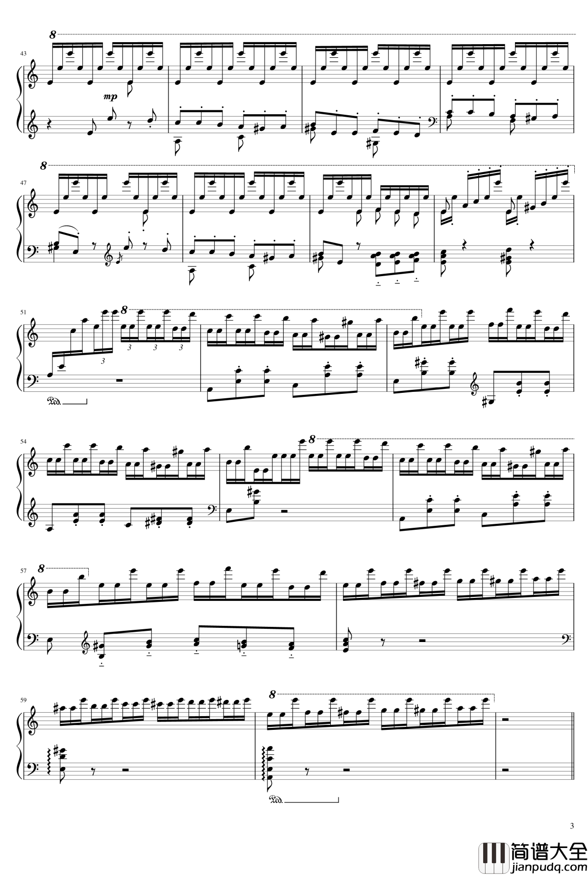 钟c调演奏版钢琴谱_李斯特