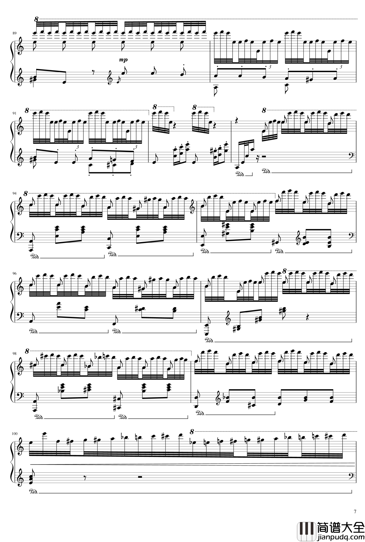 钟c调演奏版钢琴谱_李斯特