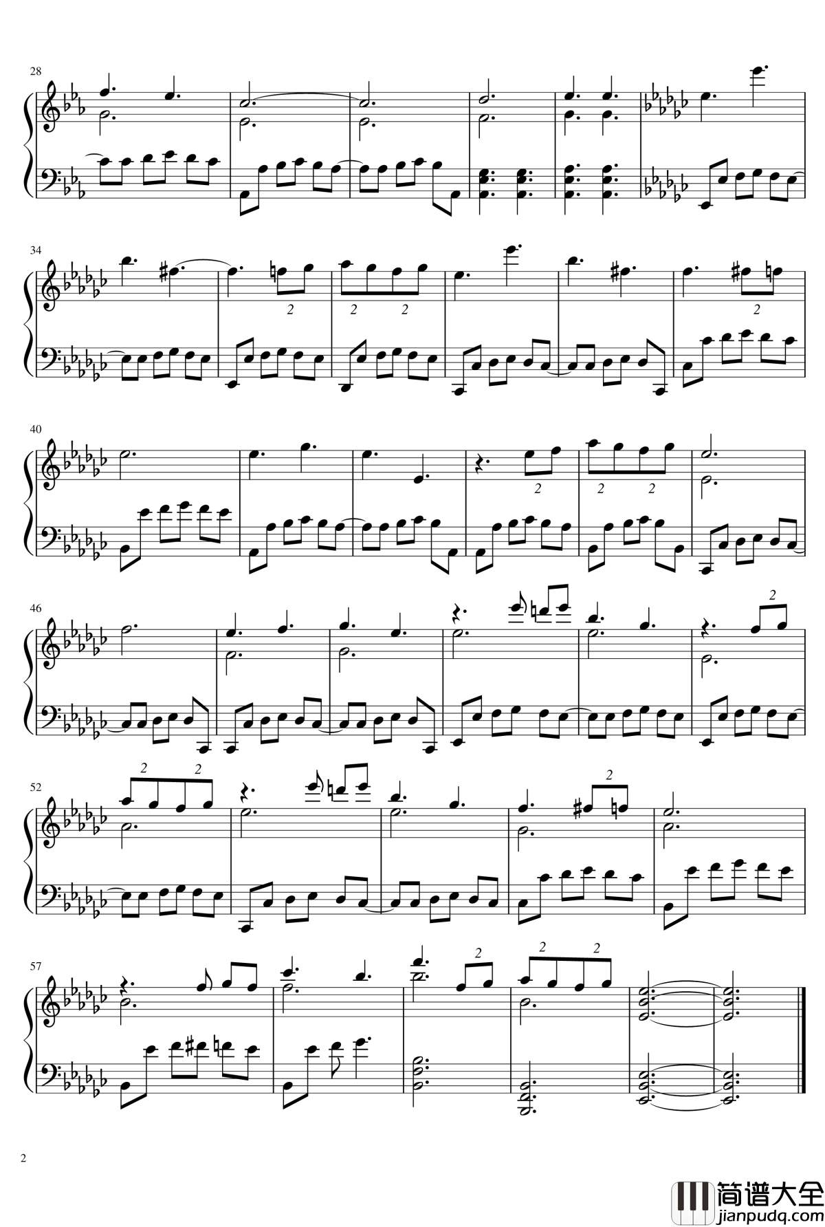 序幕钢琴谱_跳舞的线