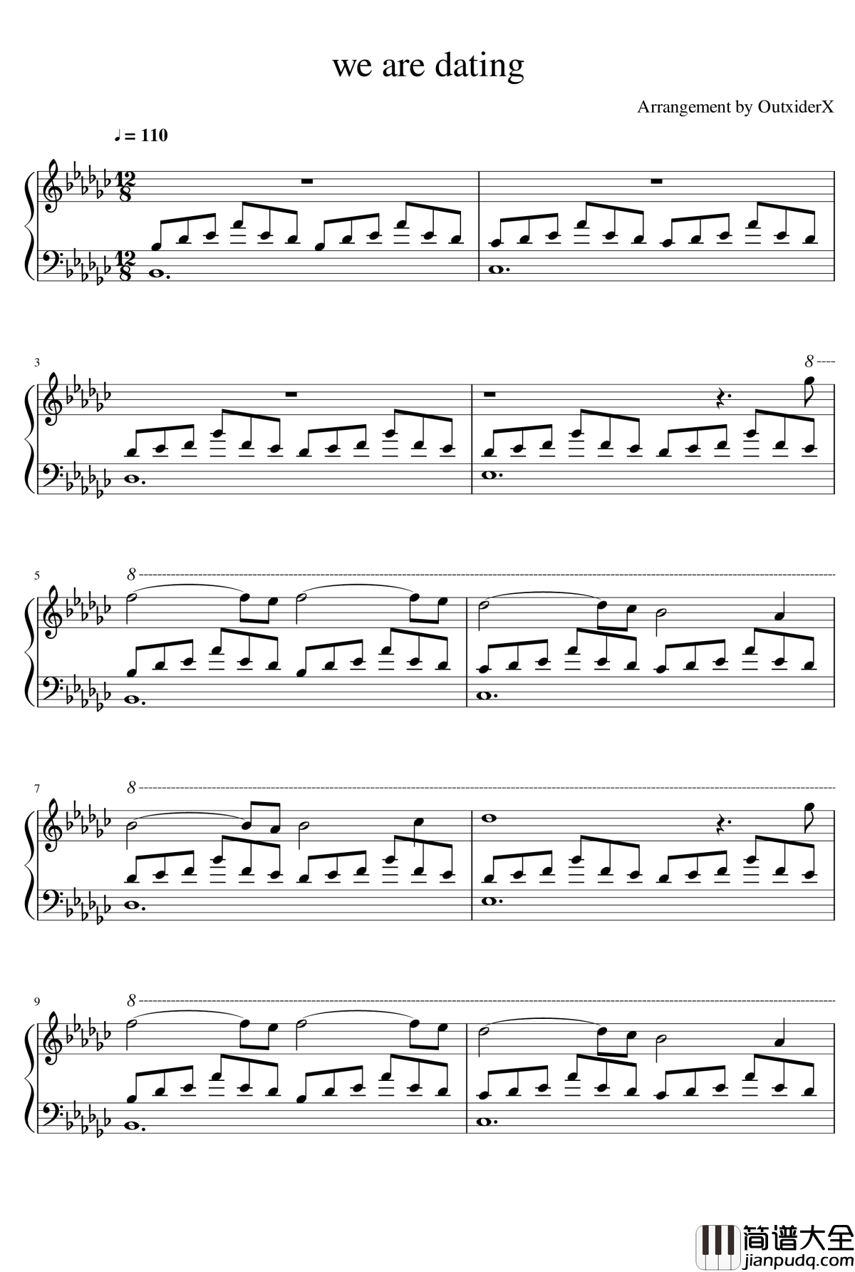 _We_Are_Dating钢琴谱_人渣的本願_橫山克