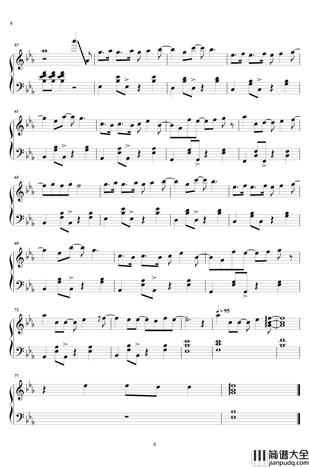 我多喜欢你，你会知道钢琴谱_原声抒情_杨凯伊