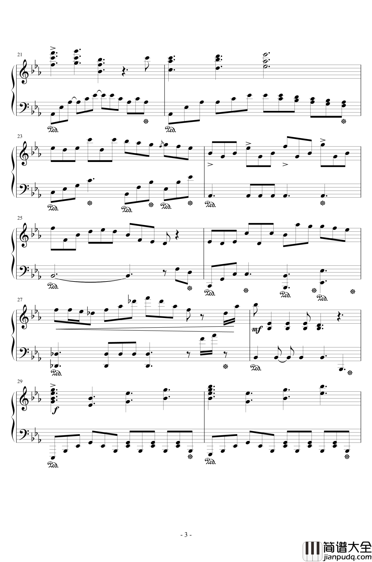 秋天钢琴谱_The_Autumn_跳舞的线