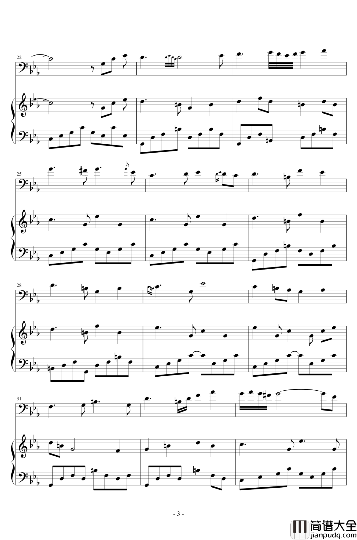 Lament钢琴谱_钢琴大提琴原版_Adam_Hurst