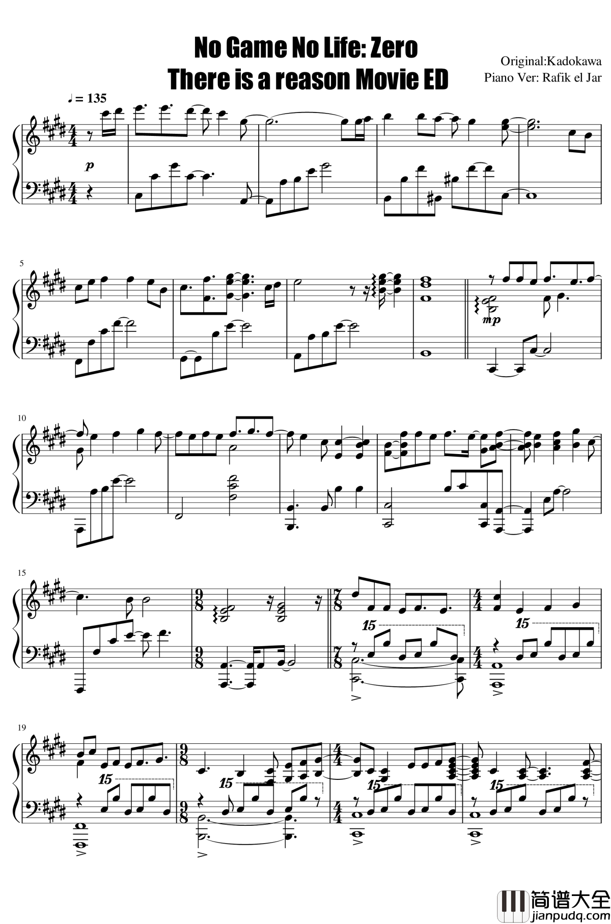 There_is_a_Reason_电影版_ED钢琴谱_游戏人生:_零_游戏人生