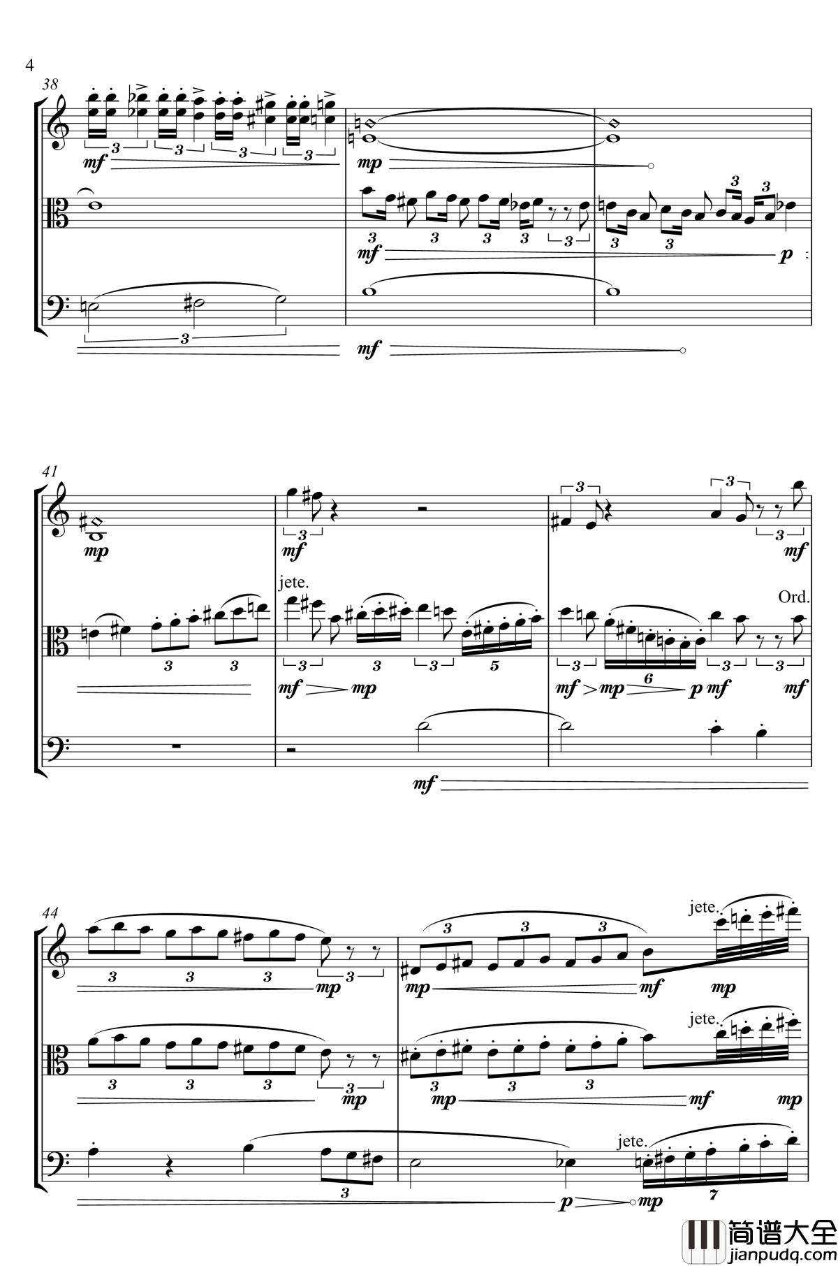 不可描述的剧情钢琴谱_弦乐三重奏_breadjuice