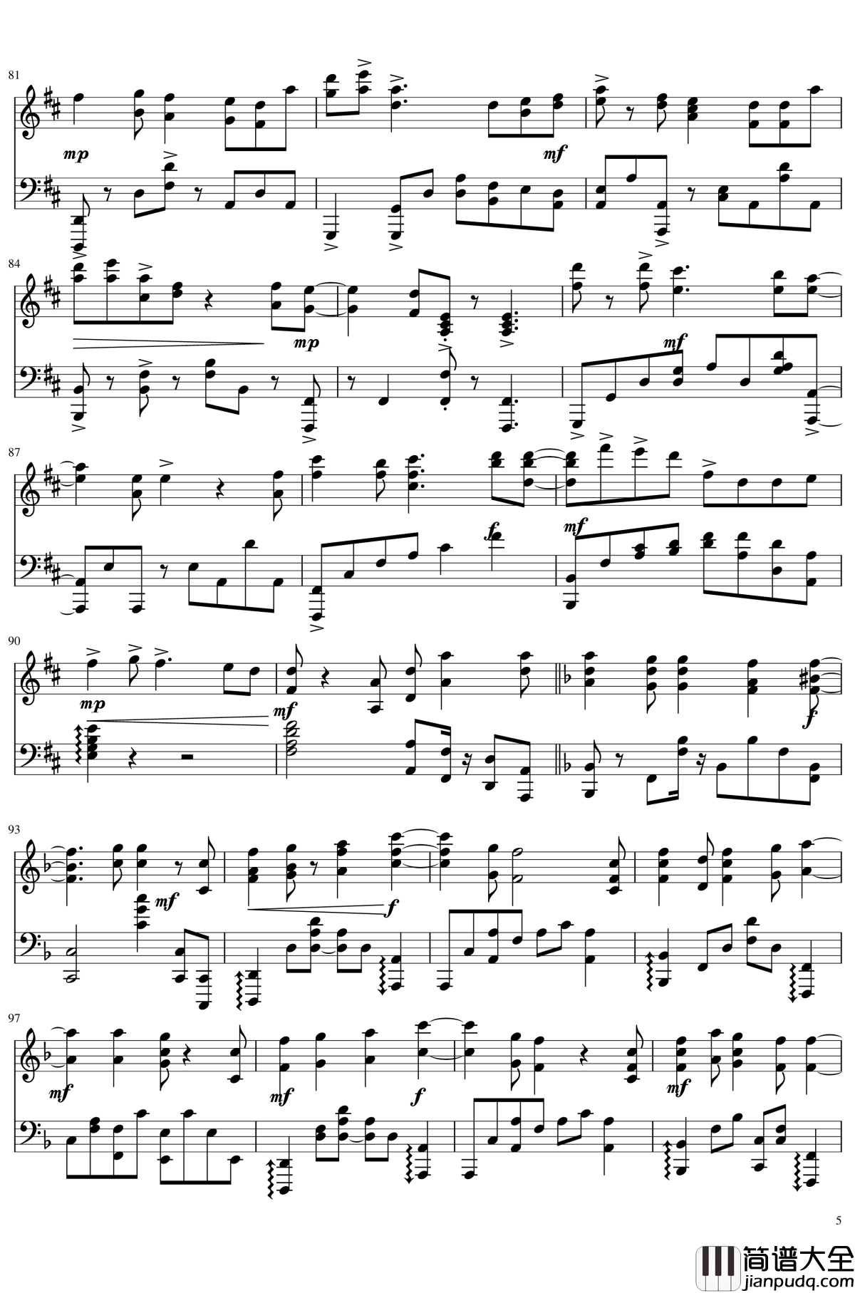 sincerely钢琴谱_精制完整版_紫罗兰永恒花园