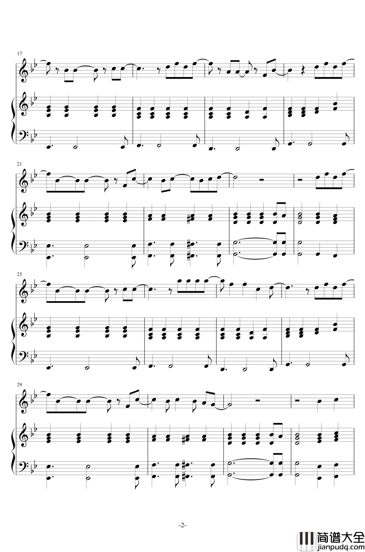 体面钢琴谱_低碳伴奏_于文文