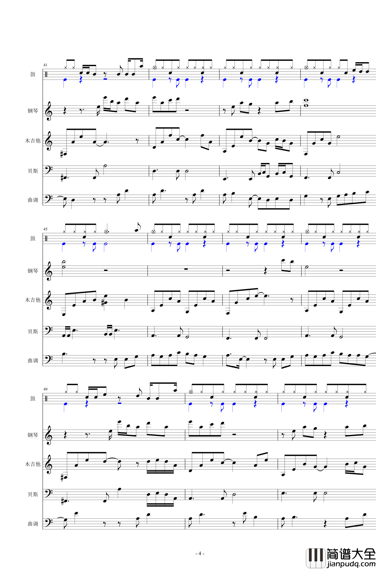 烟花易冷钢琴谱_总谱_周杰伦