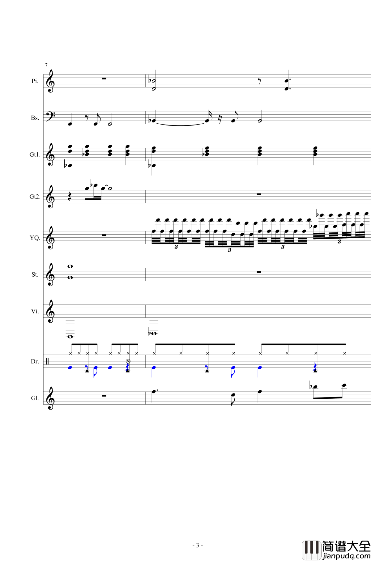 北国之春钢琴谱_总谱_邓丽君
