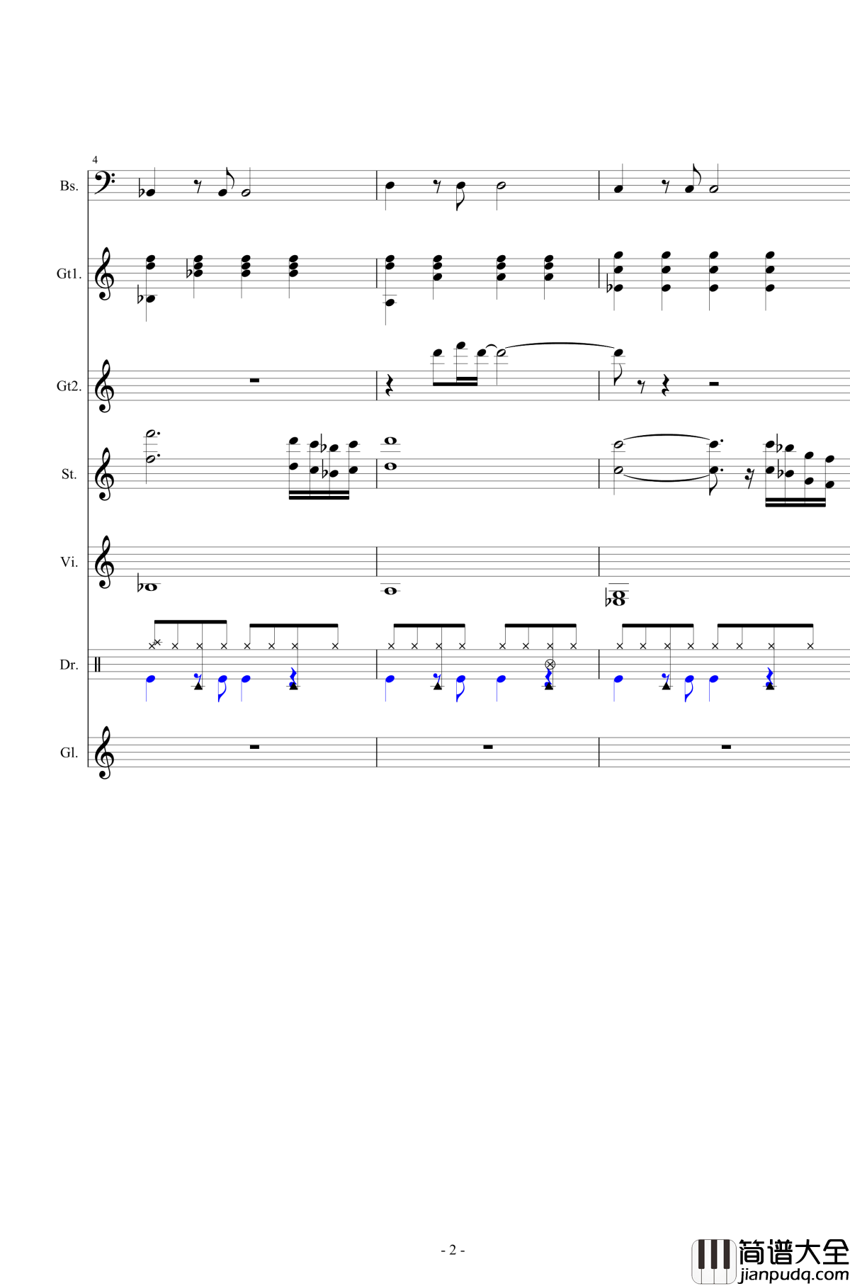 北国之春钢琴谱_总谱_邓丽君