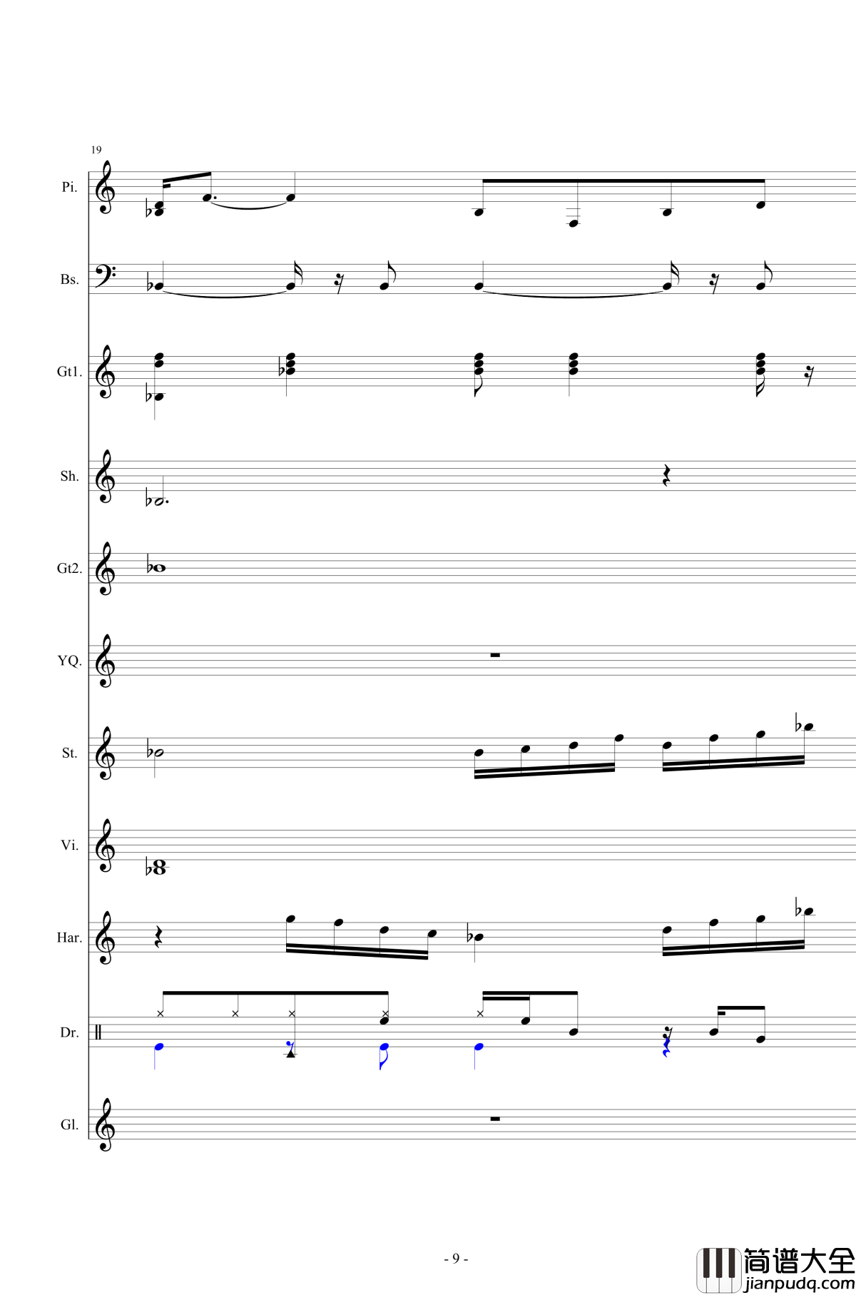 北国之春钢琴谱_总谱_邓丽君