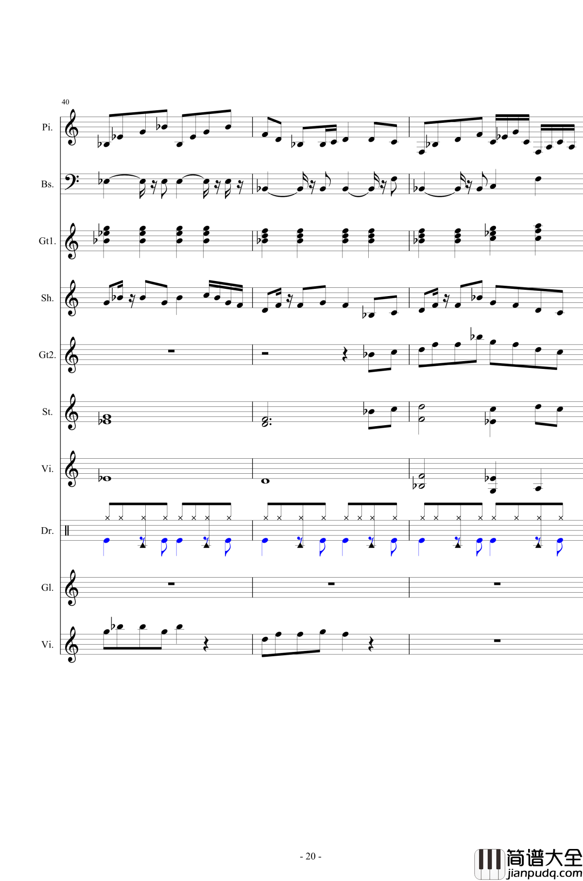 北国之春钢琴谱_总谱_邓丽君