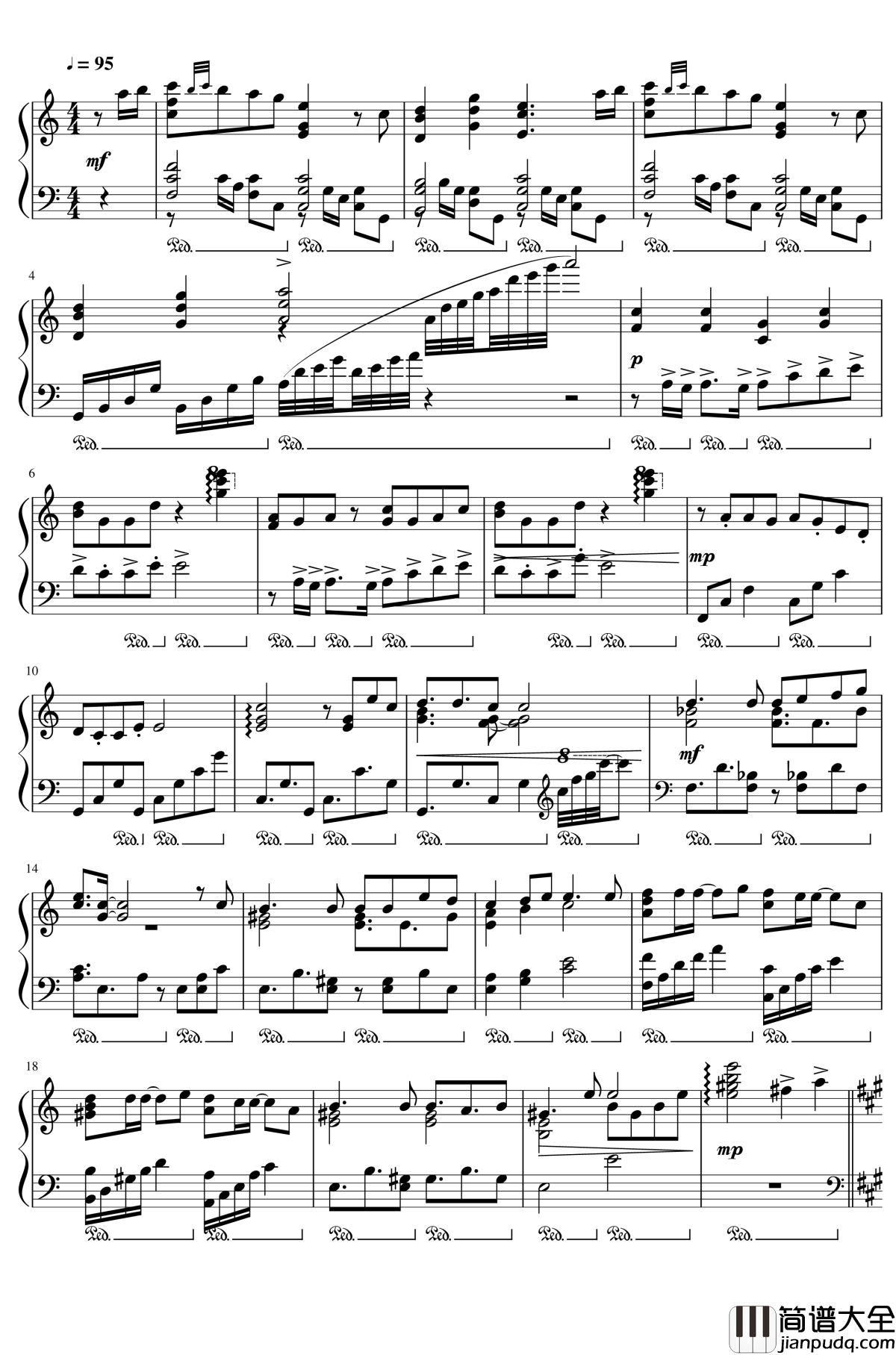 渡月桥思君钢琴谱_名侦探柯南M21主题曲_柯南_仓木麻衣