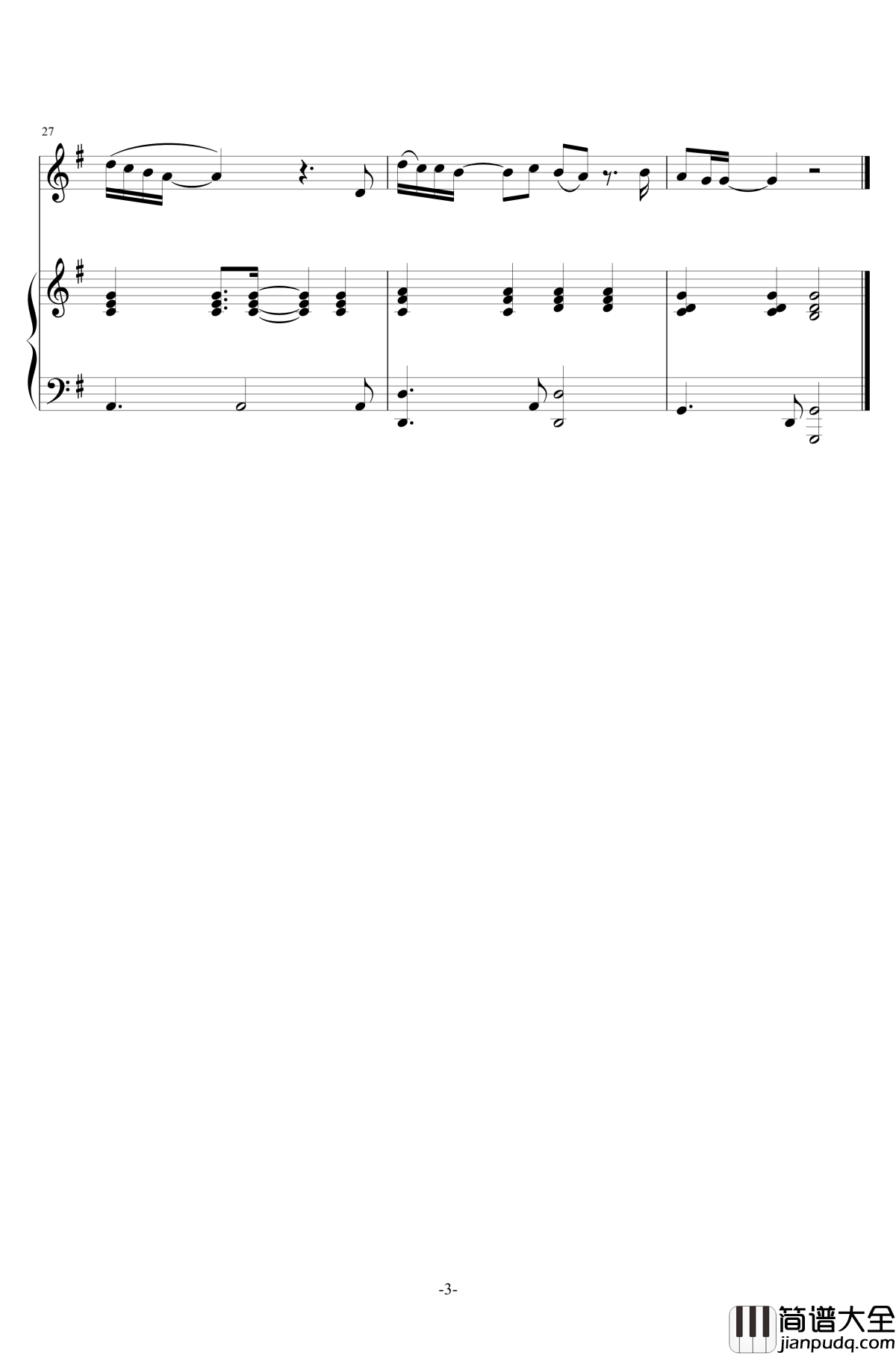 下坠钢琴谱_时剑波_低碳伴奏