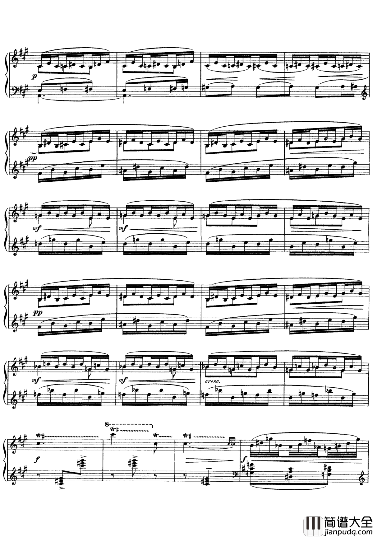 欢乐岛钢琴谱_德彪西