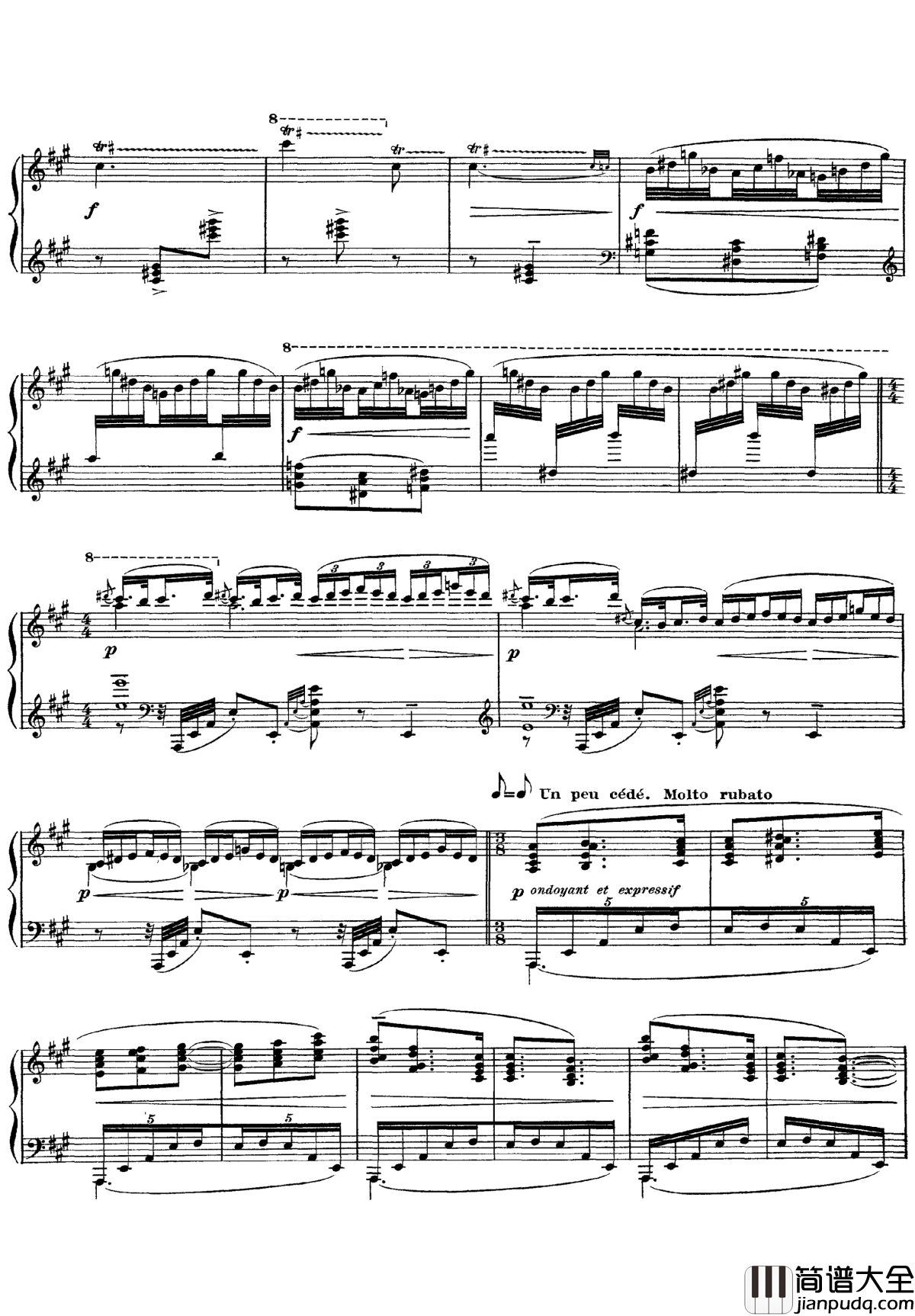 欢乐岛钢琴谱_德彪西