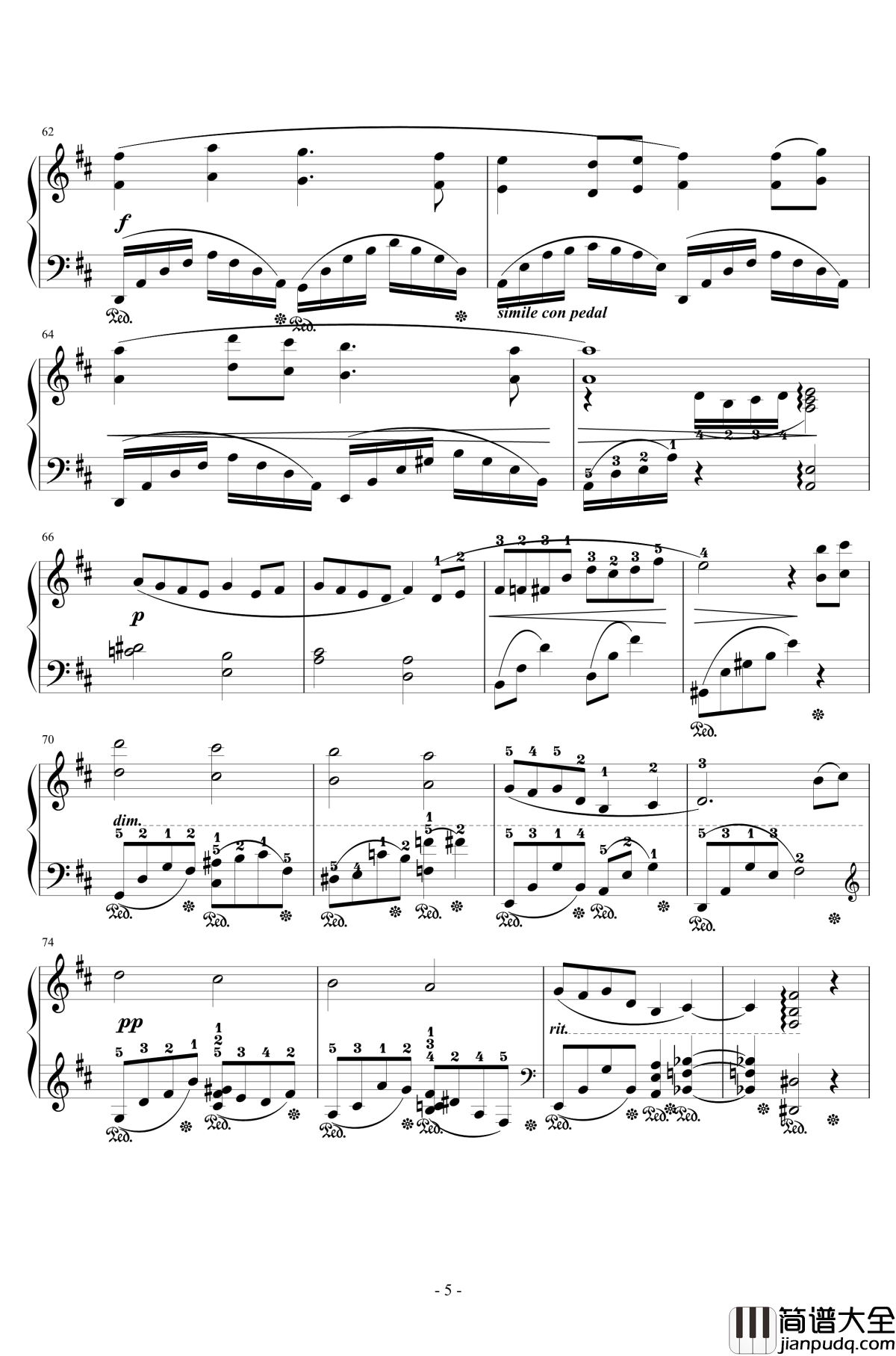 Dear_Friends钢琴谱_交响乐版_最终幻想