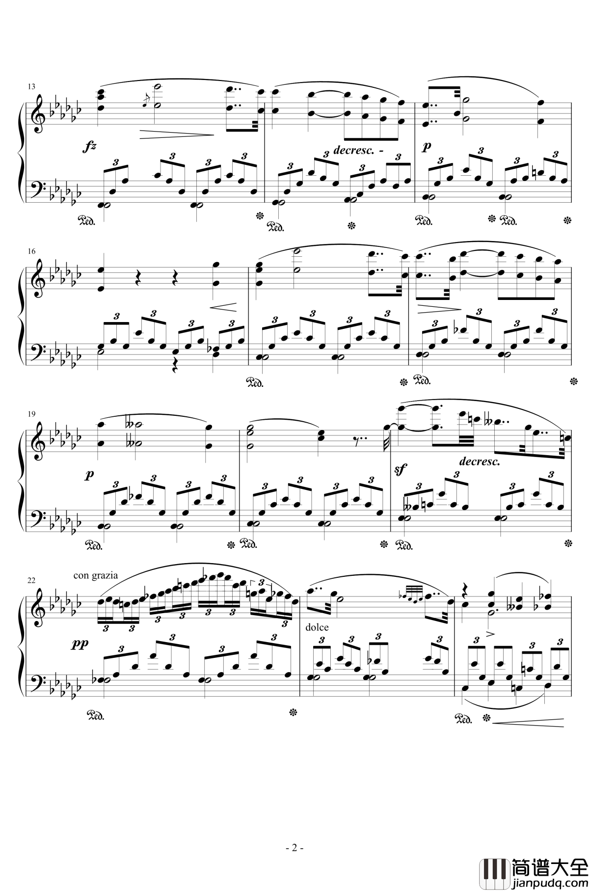 降e小调浪漫曲钢琴谱_Op.755__No.12_车尔尼_Czerny