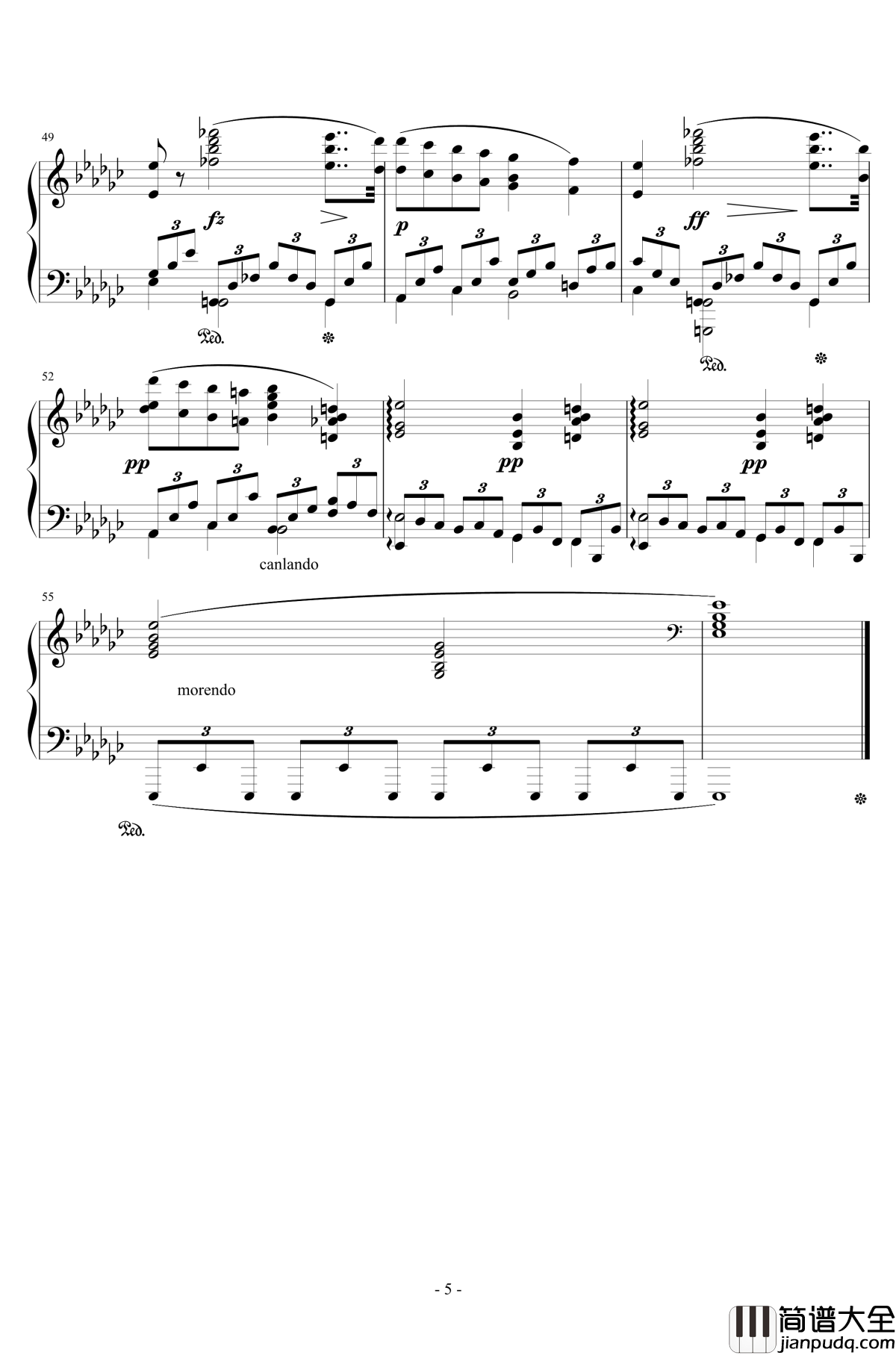 降e小调浪漫曲钢琴谱_Op.755__No.12_车尔尼_Czerny