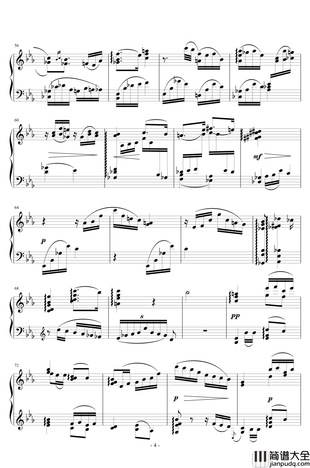 对称姑娘钢琴谱_琴欲