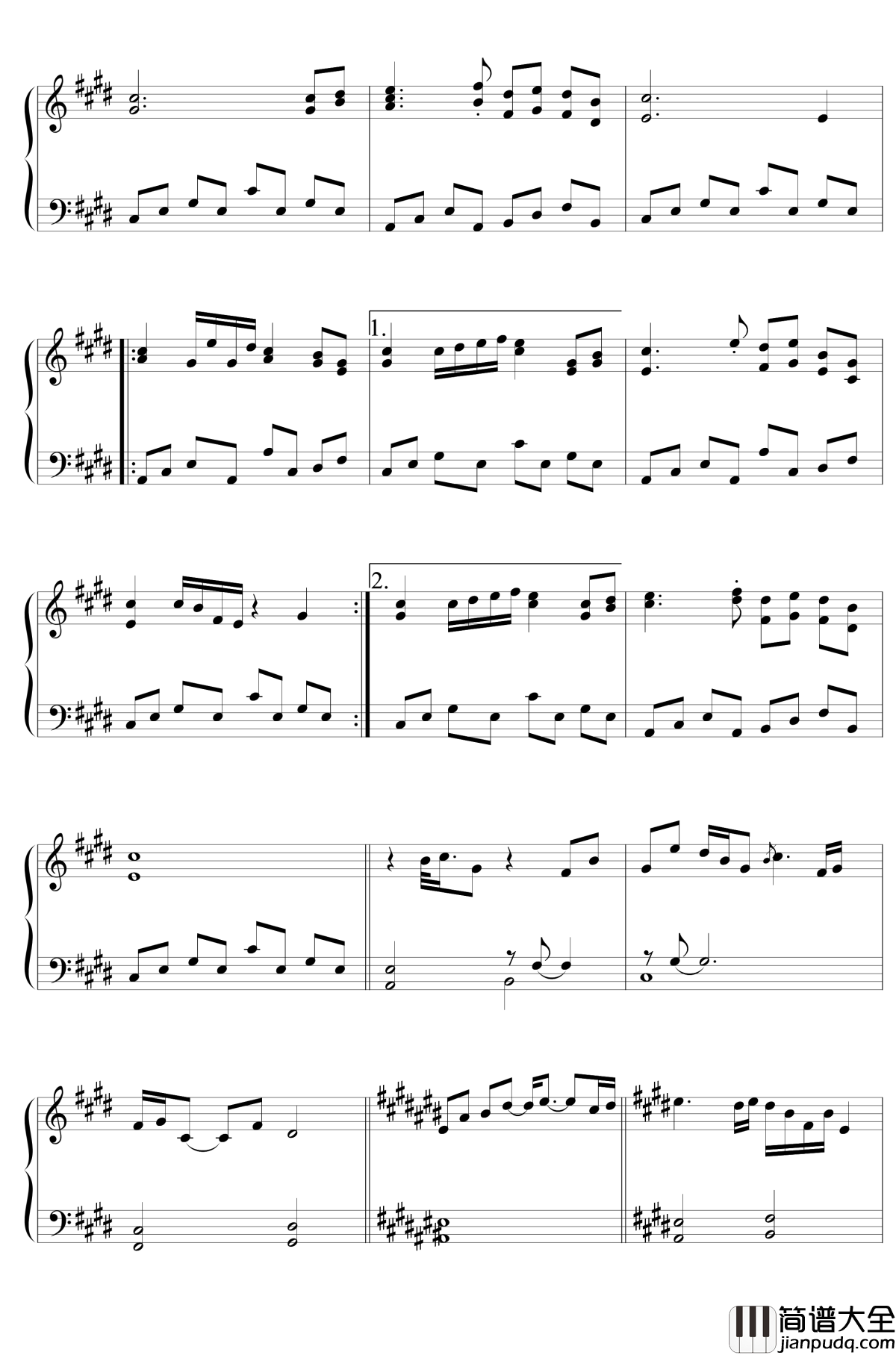 雪月樱花之国钢琴谱_東方project/东方project_露娜切露德