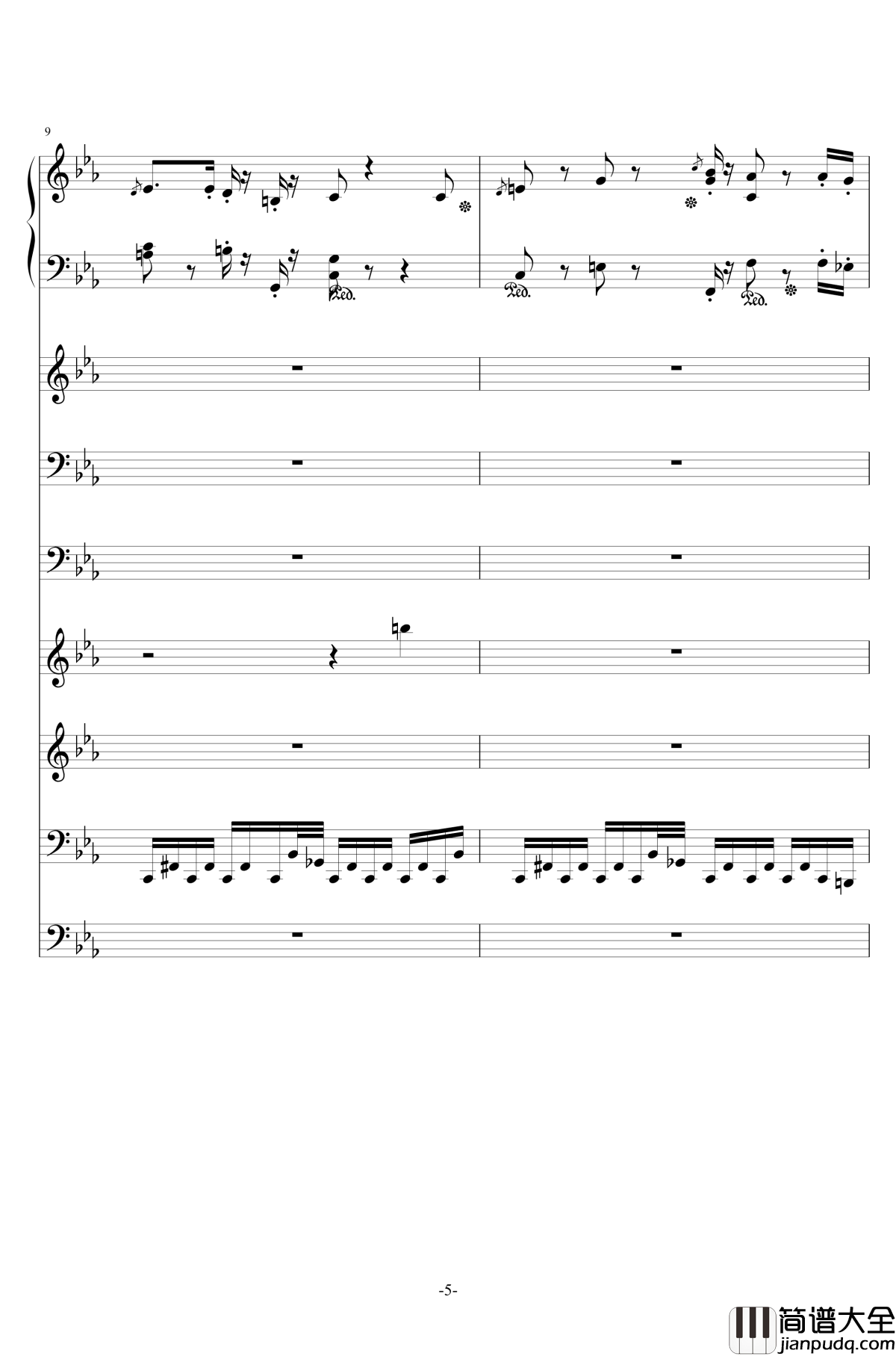 克罗地亚第七号狂想曲钢琴谱_总谱_ellocz