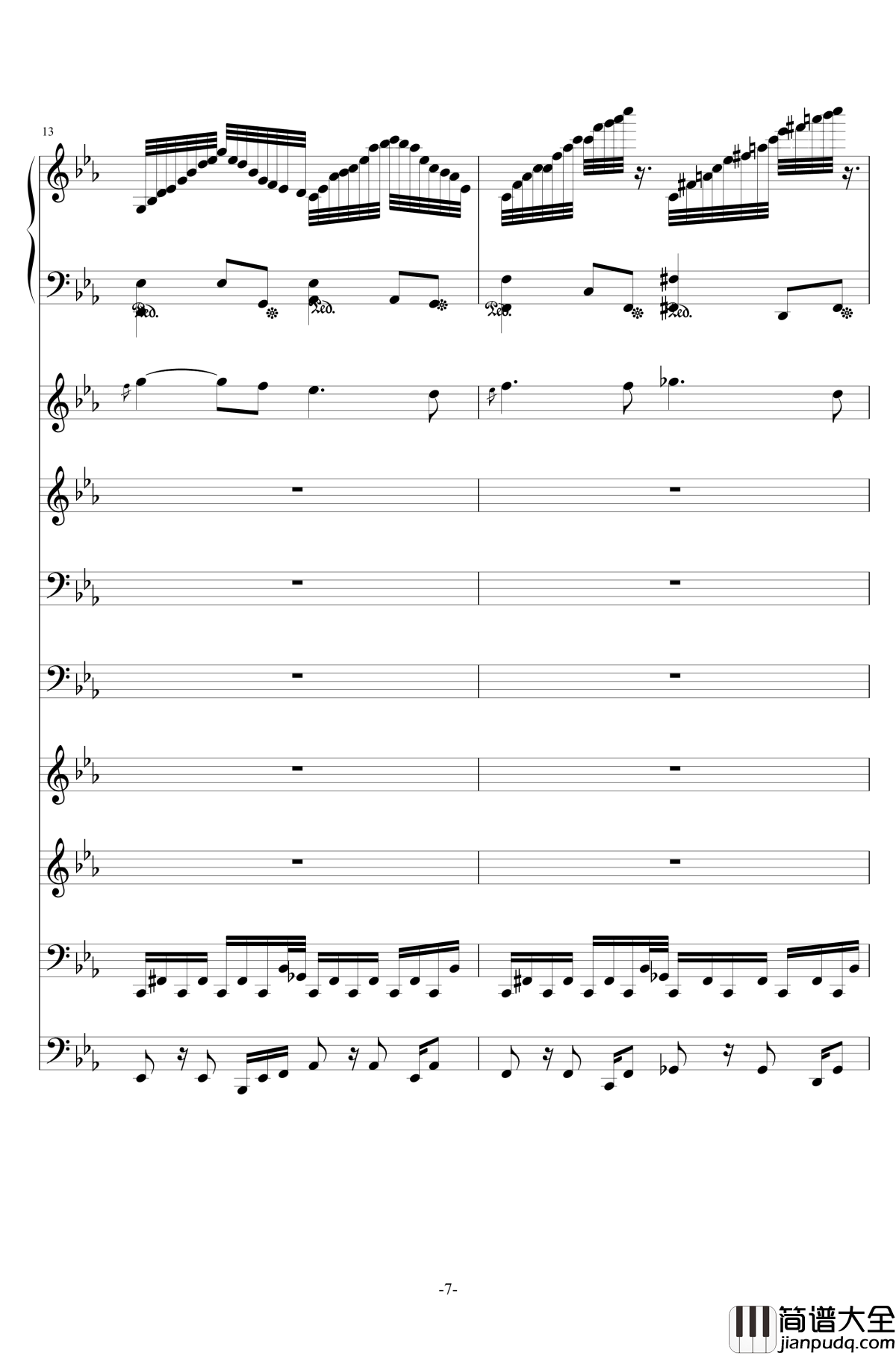 克罗地亚第七号狂想曲钢琴谱_总谱_ellocz